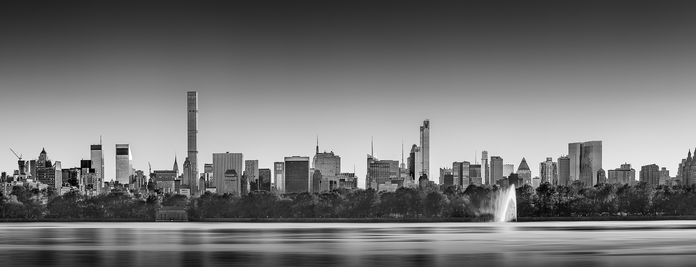 215 megapixels! A very high definition cityscape VAST photo of the Midtown Manhattan city skyline in New York City from the reservoir in Central Park; created by Dan Piech.