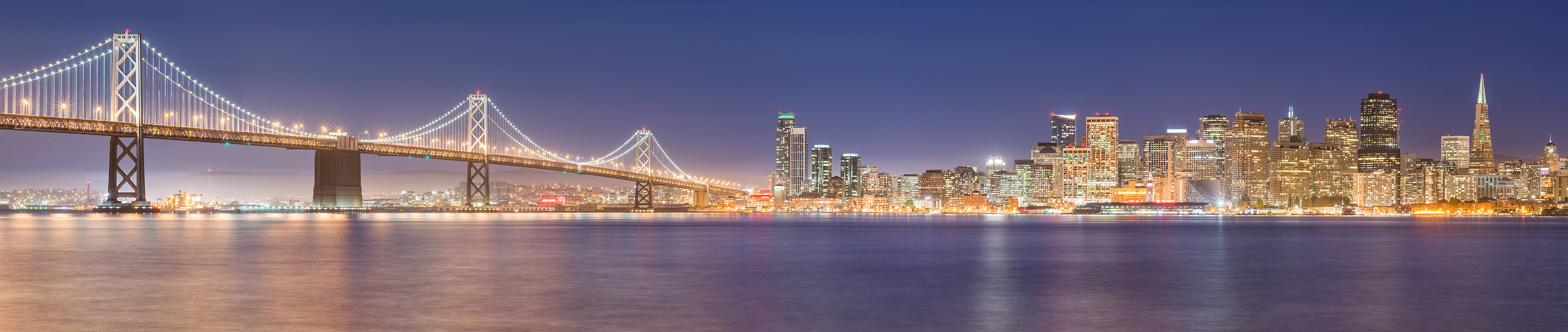 112 megapixels! A very high resolution, large-format VAST photo print of the San Francisco skyline in California at at night; cityscape photo created by Justin Katz.