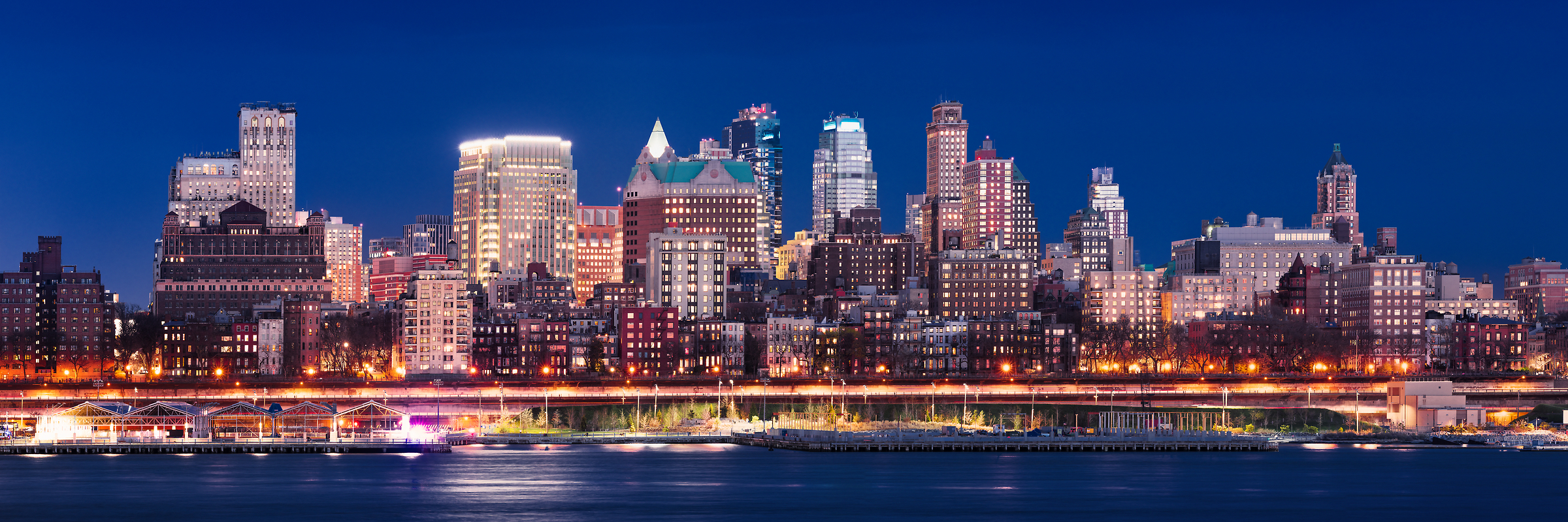 225 megapixels! A very high resolution, large-format VAST photo of the Downtown Brooklyn and Brooklyn Heights skyline at sunset dusk; fine art cityscape photograph created by Dan Piech in New York City.