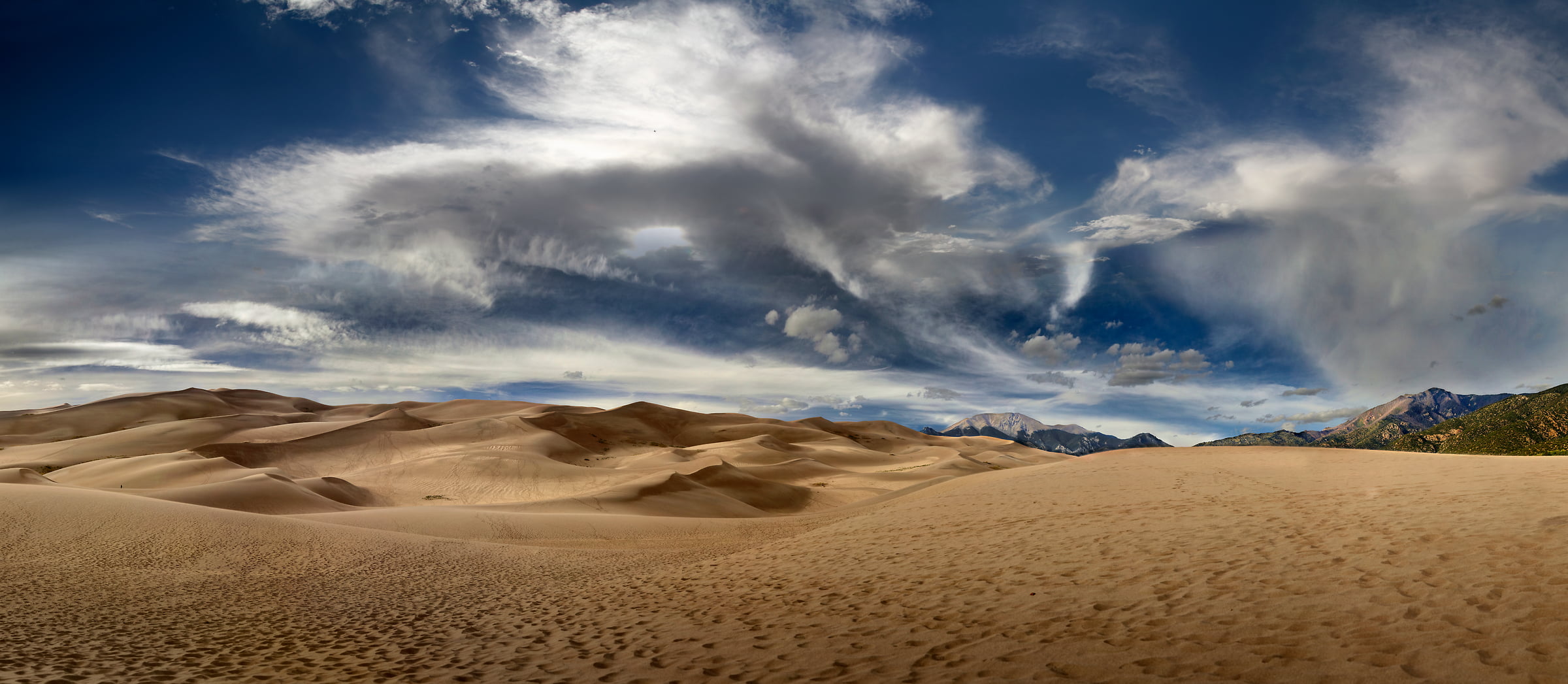 330 megapixels! A very high resolution landscape photo of desert sand dunes; VAST photo created by Phil Crawshay in Great Sand Dunes National Park, Colorado, USA.