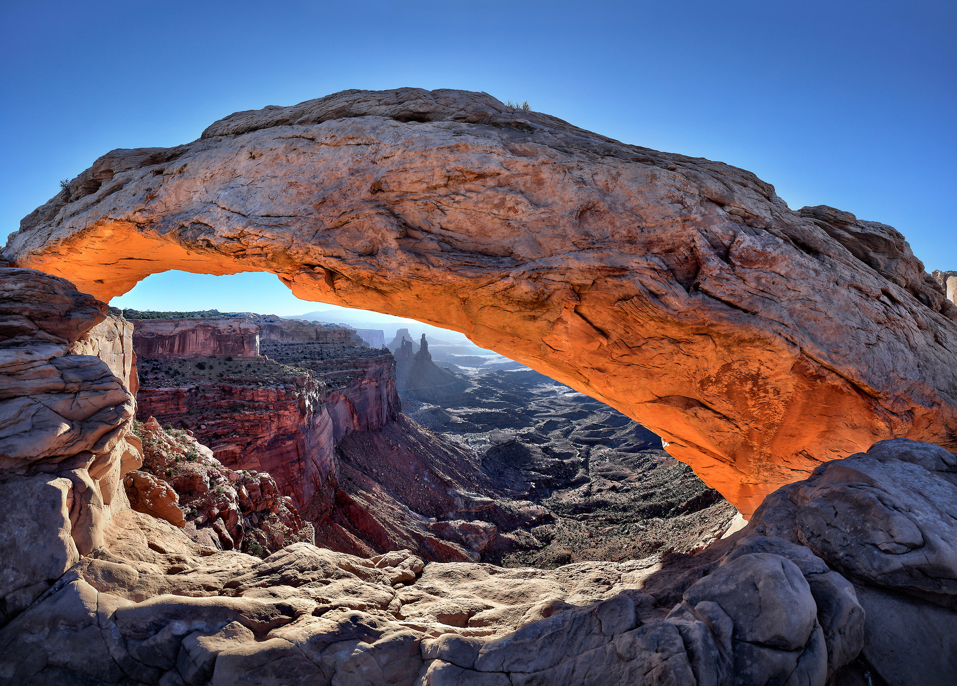 218 megapixels! A very high resolution landscape photo of a geological arch at sunrise; VAST photo created by Phil Crawshay in Canyonlands National Park, Utah, USA.