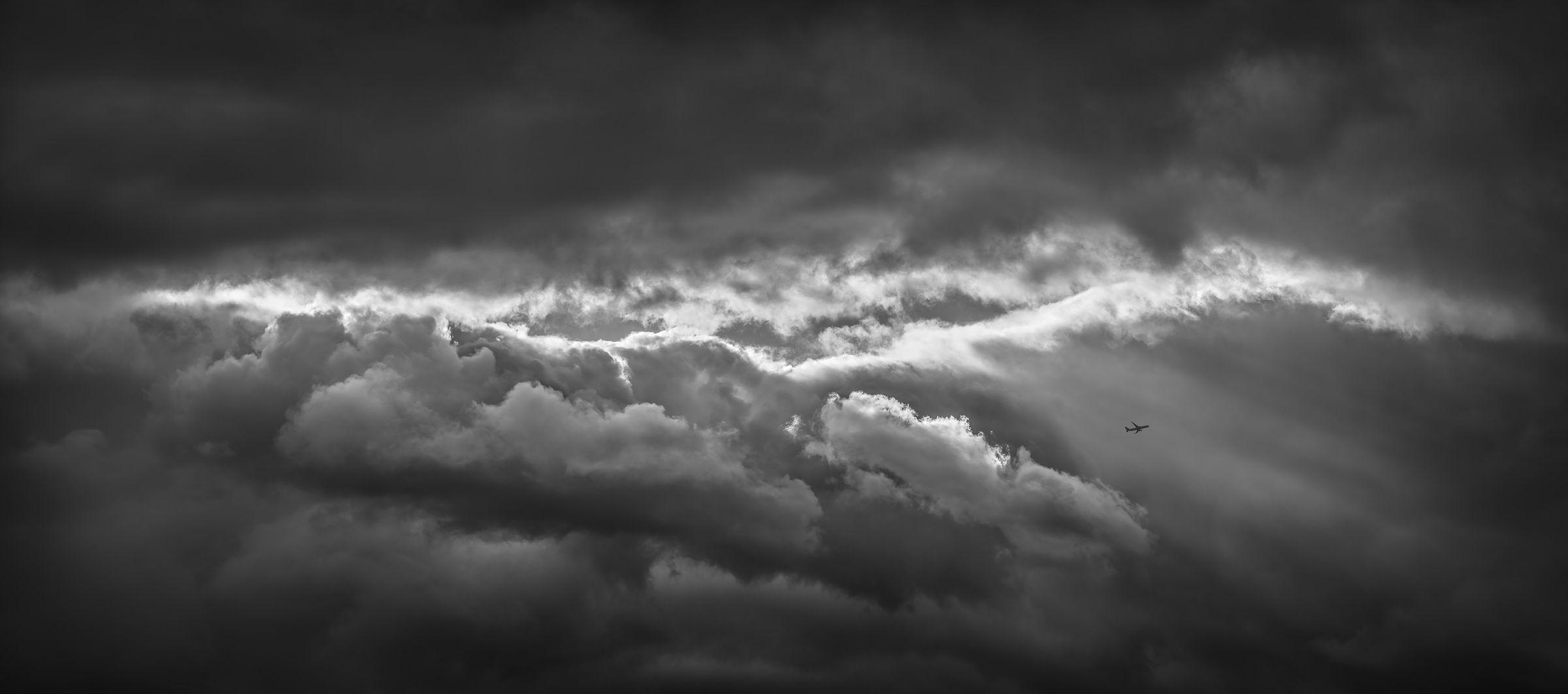 532 megapixels! A very high resolution, black & white VAST photo print of an epic cloud formation; fine art photograph created by Dan Piech in New York City.