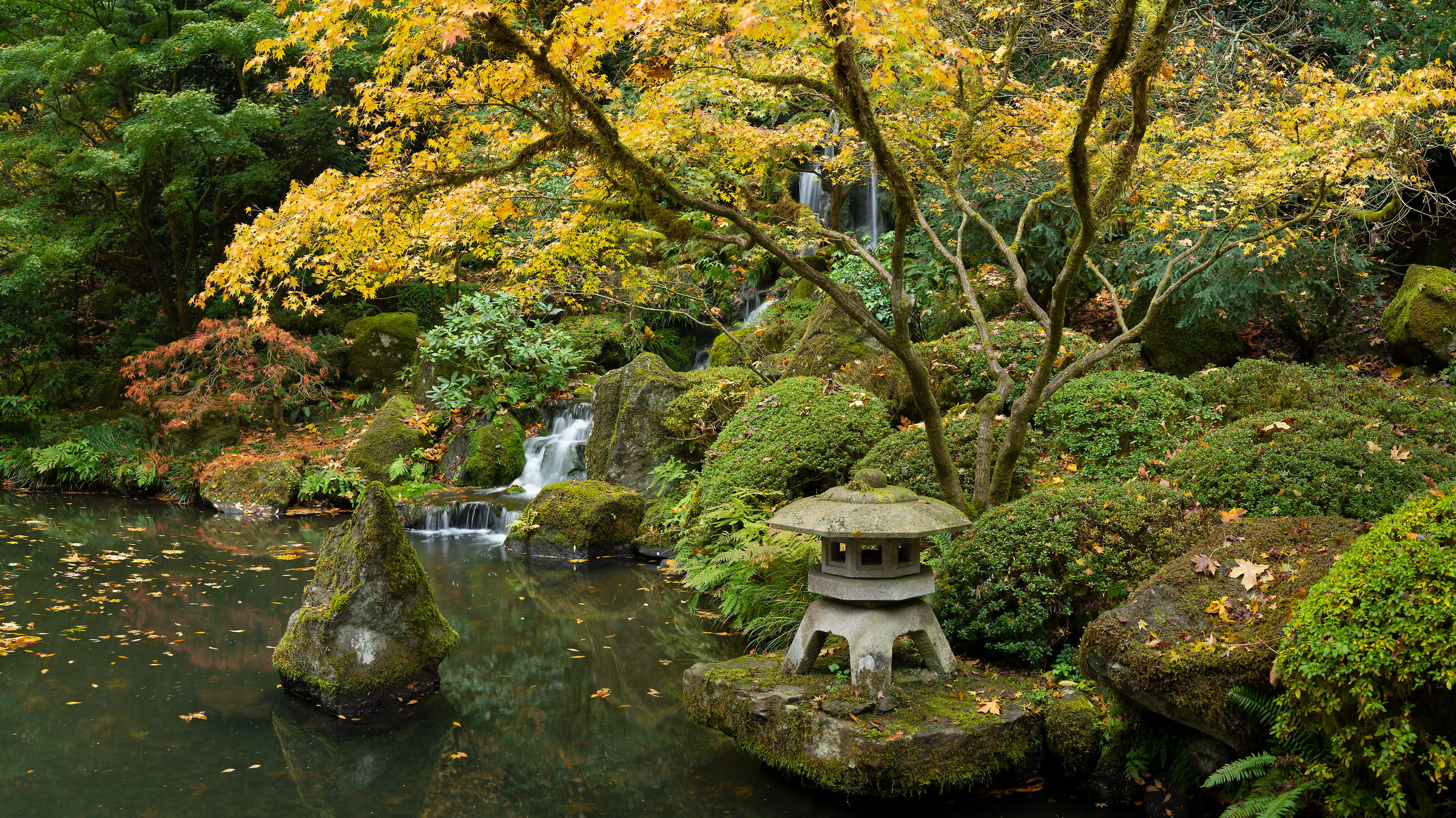 363 megapixels! A very high resolution, large-format VAST photo print of a zen Japanese garden; photograph created by Greg Probst in Portland Japanese Garden, Portland, Oregon.