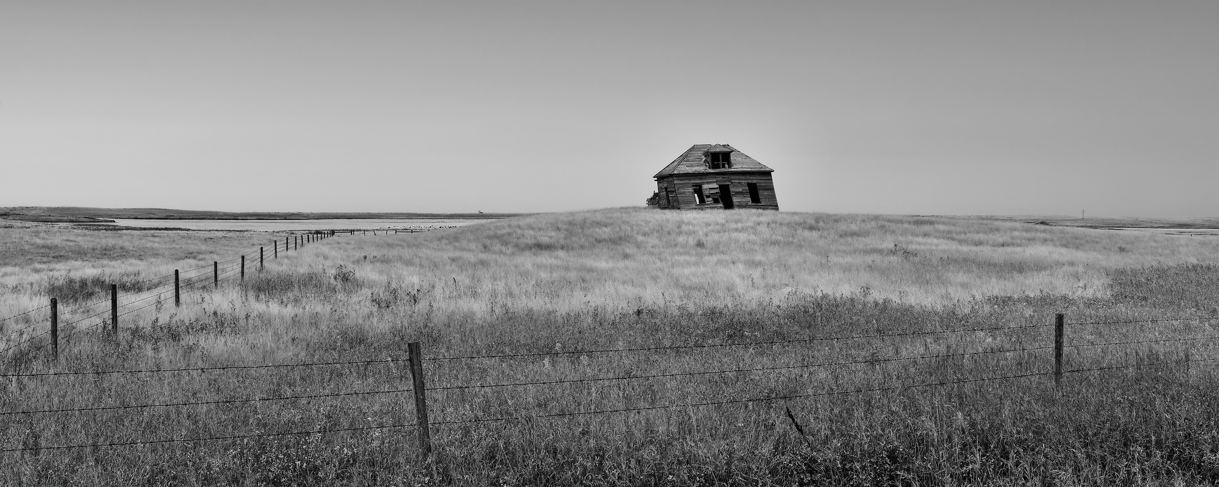 863 megapixels! A very high resolution, large-format VAST photo print of an abandoned house in a prairie; landscape photograph created by Scott Dimond.