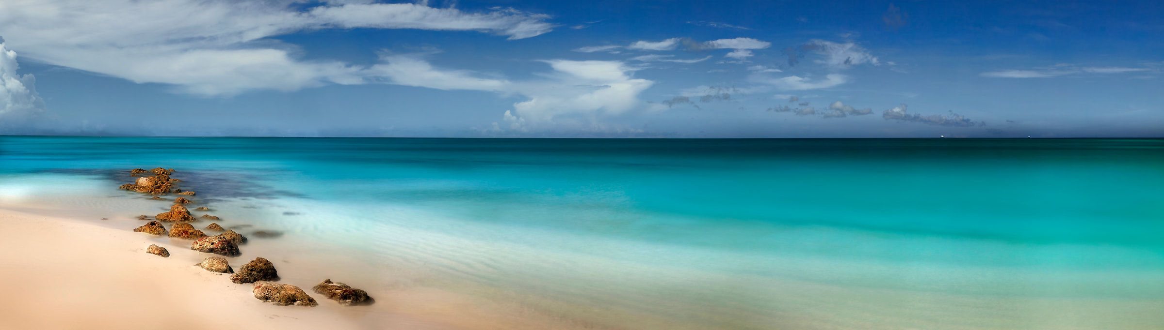 229 megapixels! A very high resolution, large-format VAST photo print of peaceful water; panorama photograph created by Phil Crawshay in Turks and Caicos Islands.
