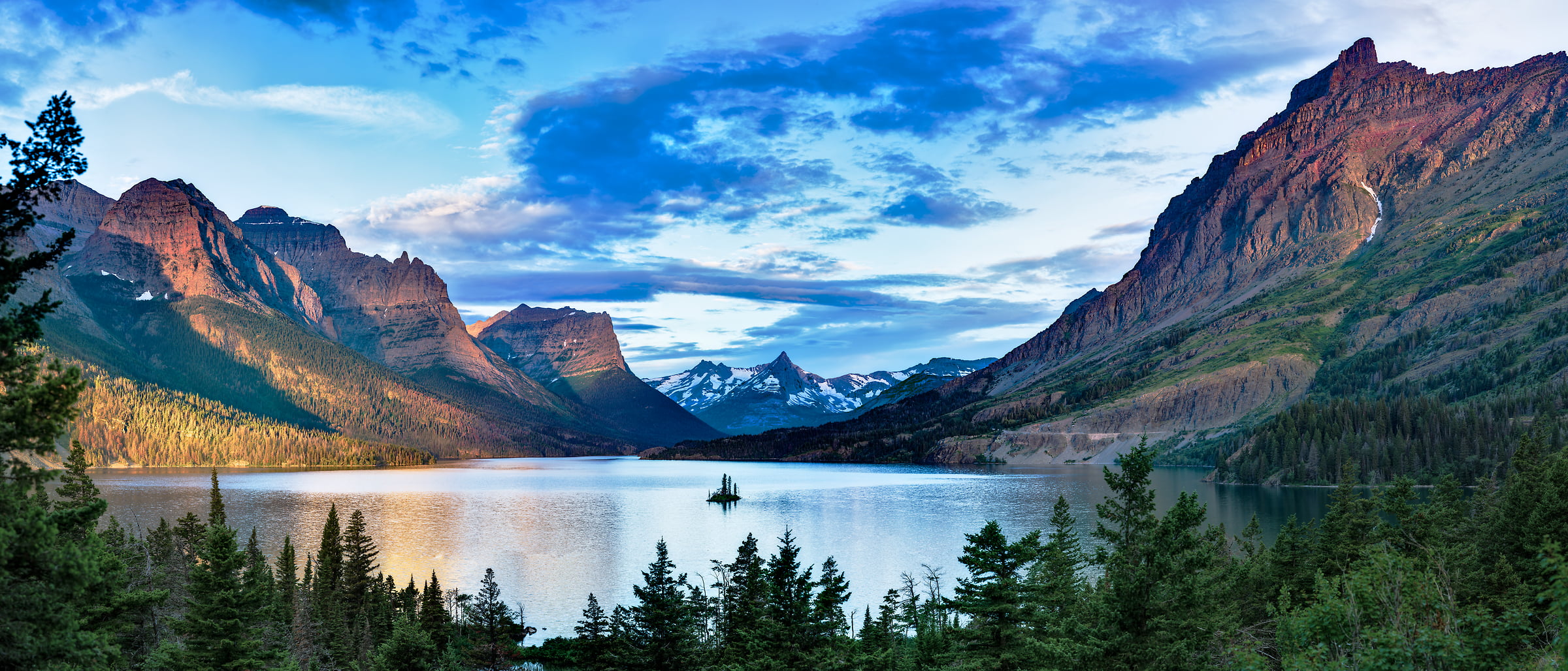 789 megapixels! A very high resolution, large-format VAST photo print of St. Mary Lake in Glacier National Park; landscape photograph created by John Freeman.