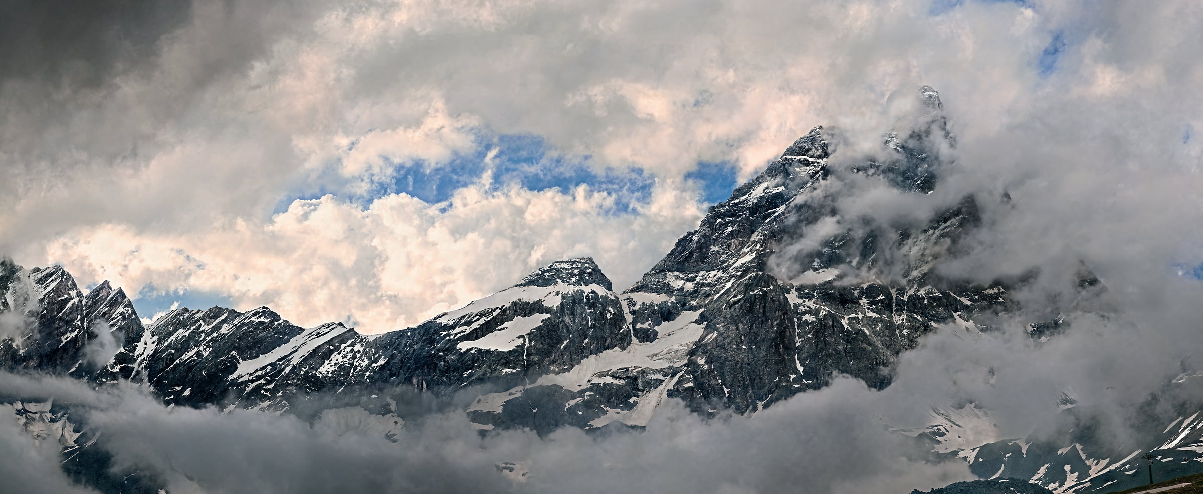 2,277 megapixels! A very high resolution, large-format VAST photo print of the Matterhorn; mountain landscape photograph created by Duilio Fiorille in Valtournenche, Italy.