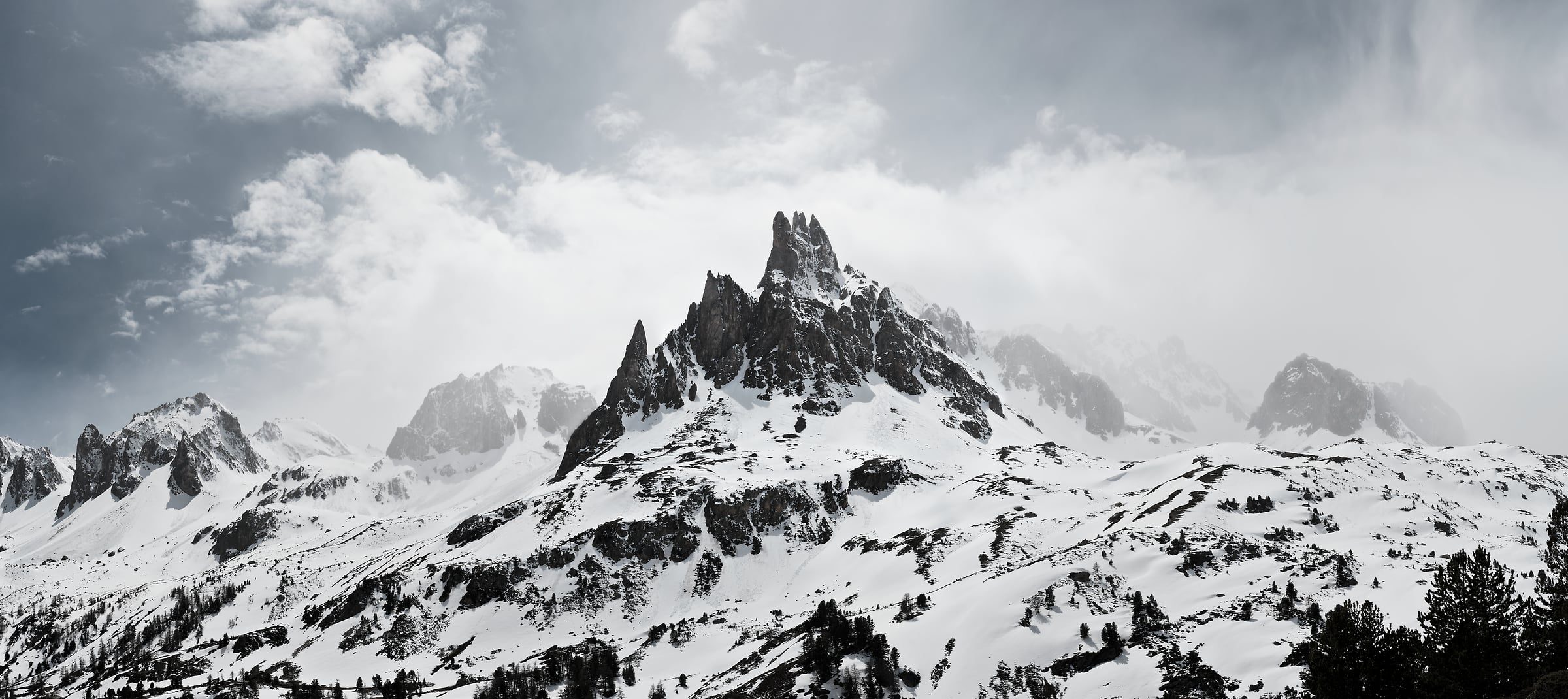 1,158 megapixels! A very high resolution, large-format VAST photo print of a mountain; wallpaper photograph created by David Meaux in Vallée de la Clarée, Hautes-Alpes, Provence-Alpes-Côte d'Azur, France.