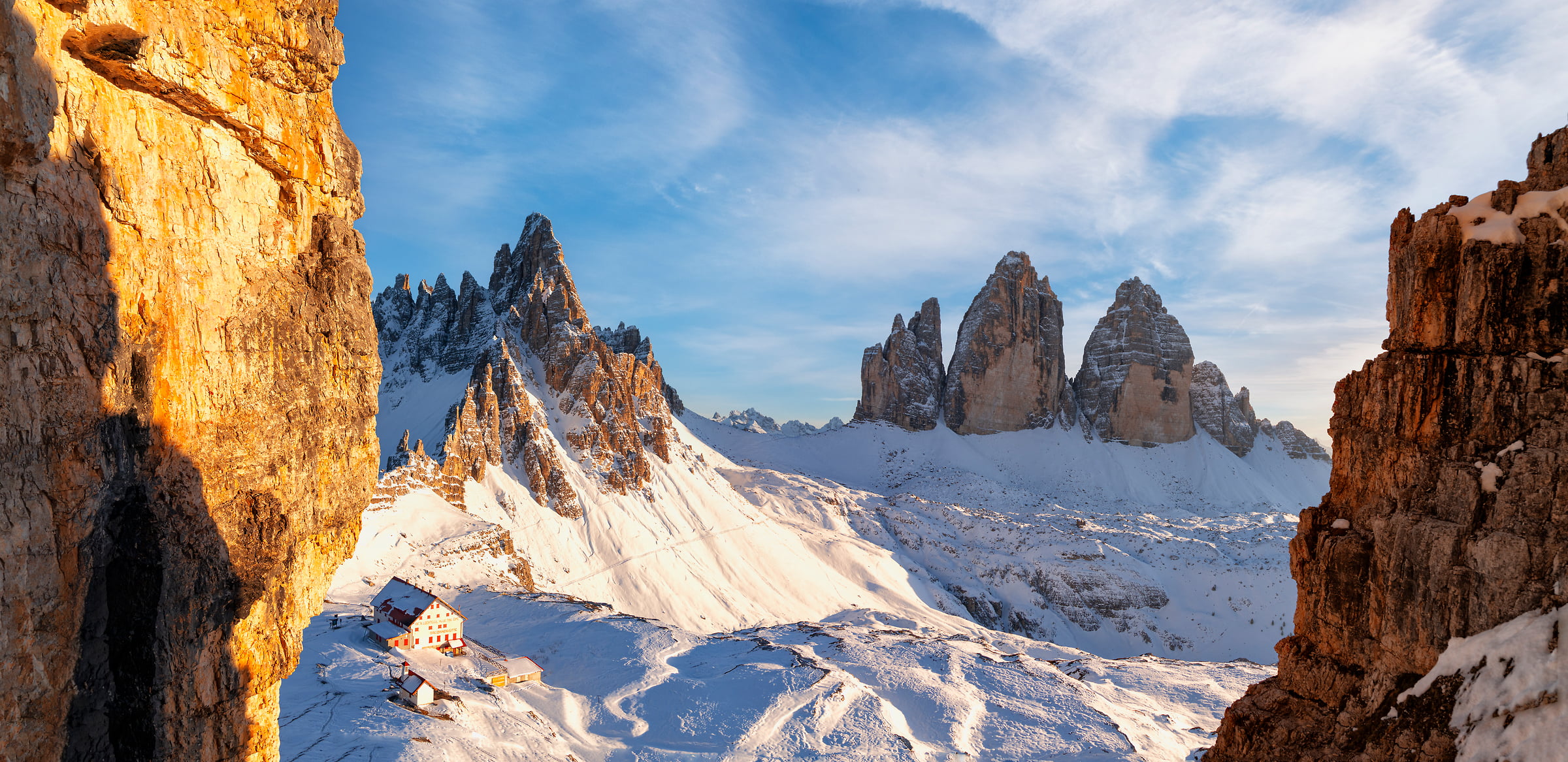 124 megapixels! A very high resolution, large-format VAST photo print of the Dolomites; landscape photograph created by Roberto Moiola in Drei Zinnen, Dolomites Unesco, Italy.