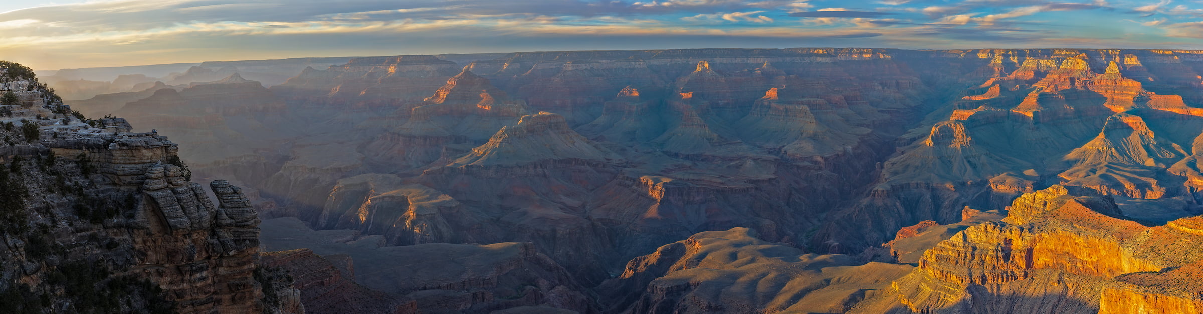 4,299 megapixels! A very high resolution, large-format VAST photo print of the Grand Canyon at sunset; photograph created by John Freeman in Mather Point, South Rim, Grand Canyon, Arizona.