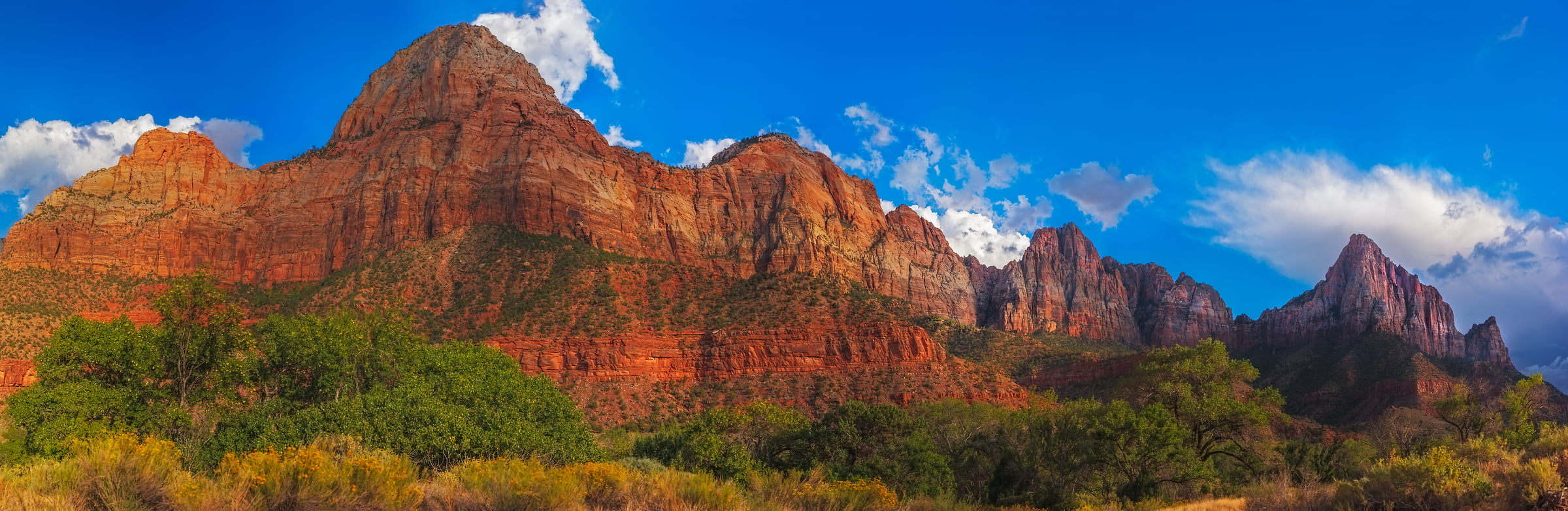 4,075 megapixels! A very high resolution, large-format VAST photo print of The Watchman mountain; landscape photograph created by John Freeman at Zion National Park, Utah.