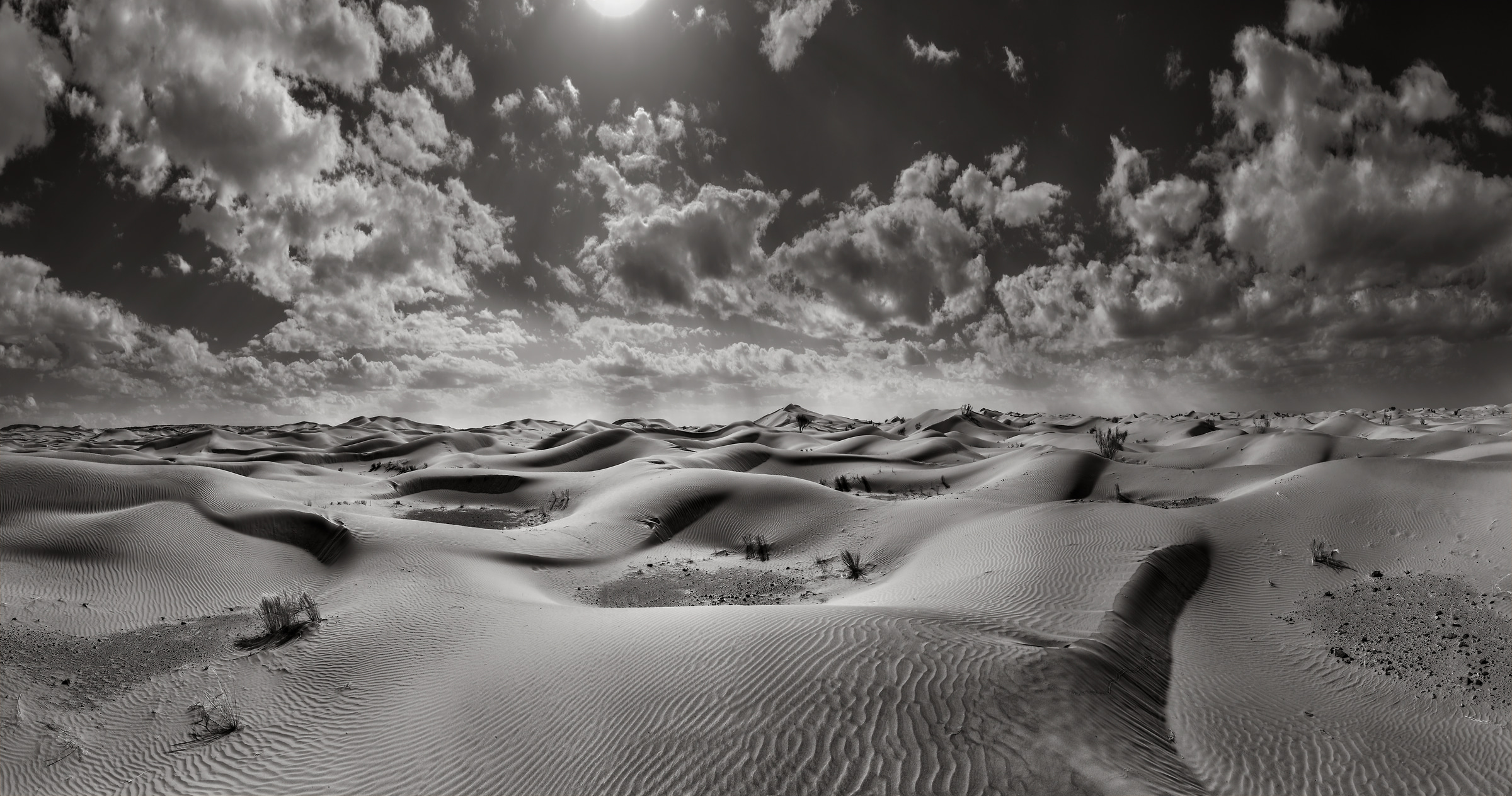 478 megapixels! A very high resolution, large-format, black & white photo of desert sand dunes in the Arabian Desert; fine art landscape photograph created by Peter Rodger in Tabuk Dunes, Tabuk, Saudi Arabia.