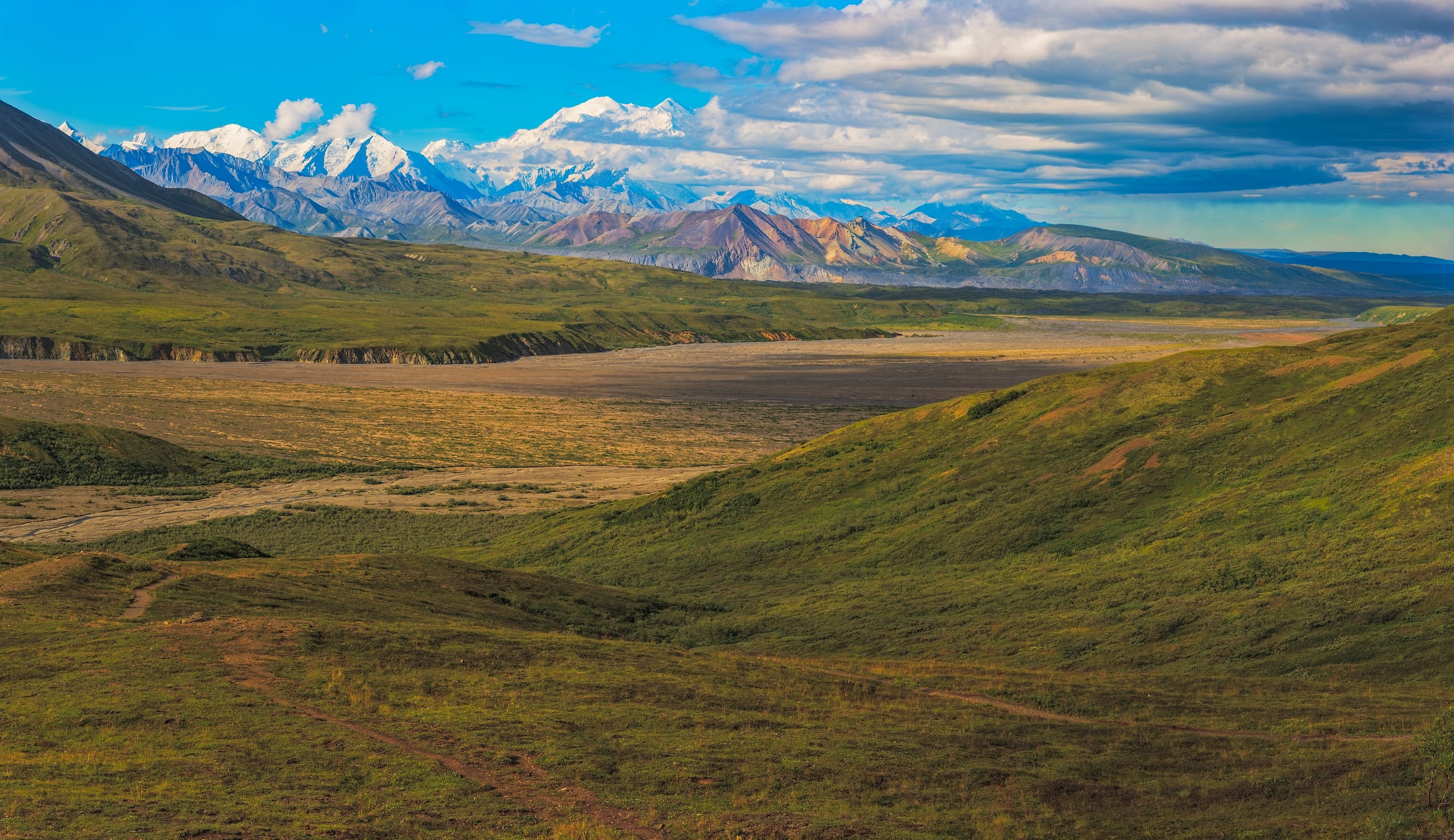 921 megapixels! A very high resolution, large-format VAST photo print of wilderness and mountains; landscape photograph created by John Freeman in Denali National Park, Alaska.