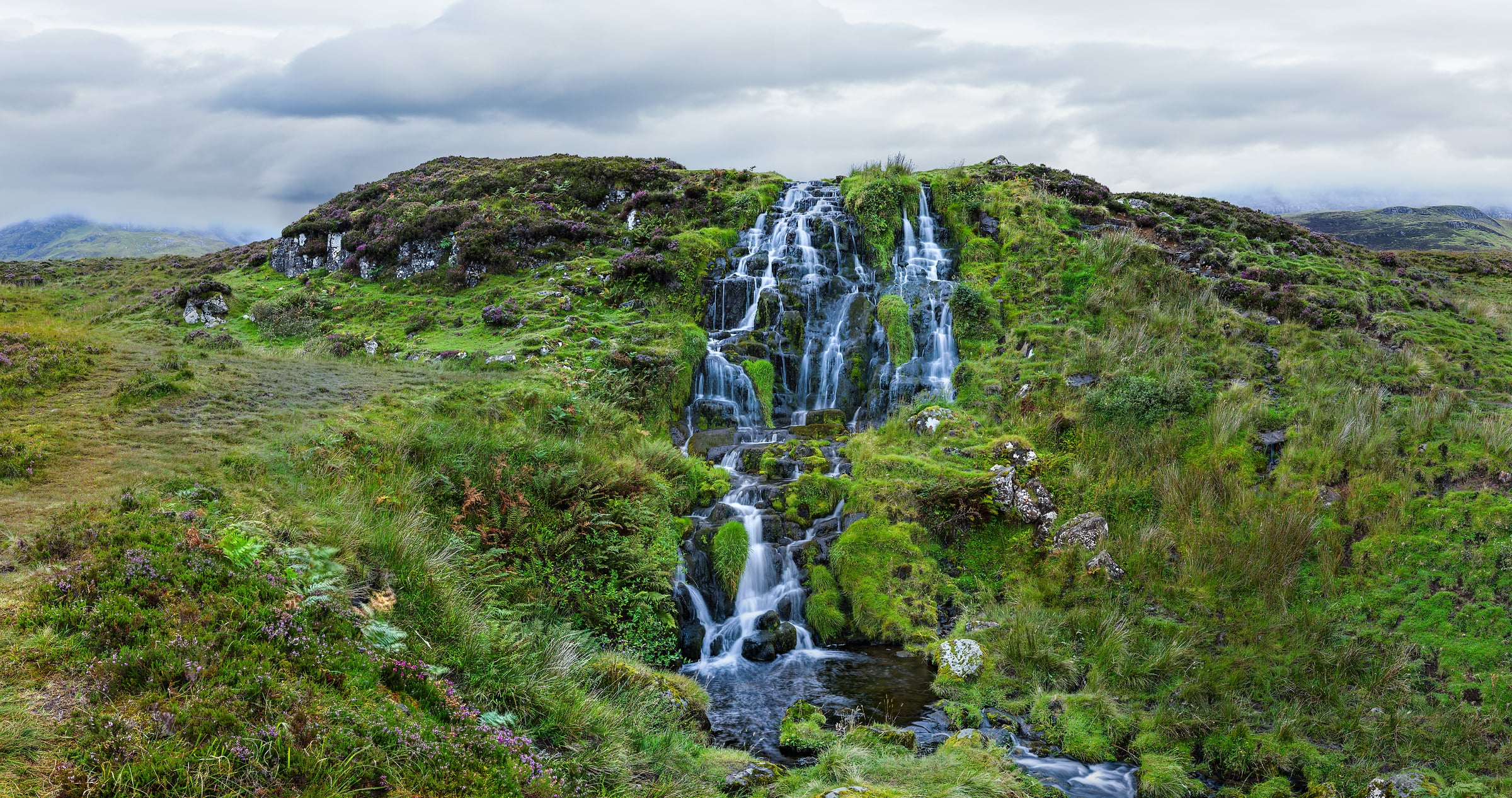 1,548 megapixels! A very high resolution, large-format VAST photo print of a waterfall in Scotland; photograph created by Scott Dimond in Isle of Skye, Scotland.