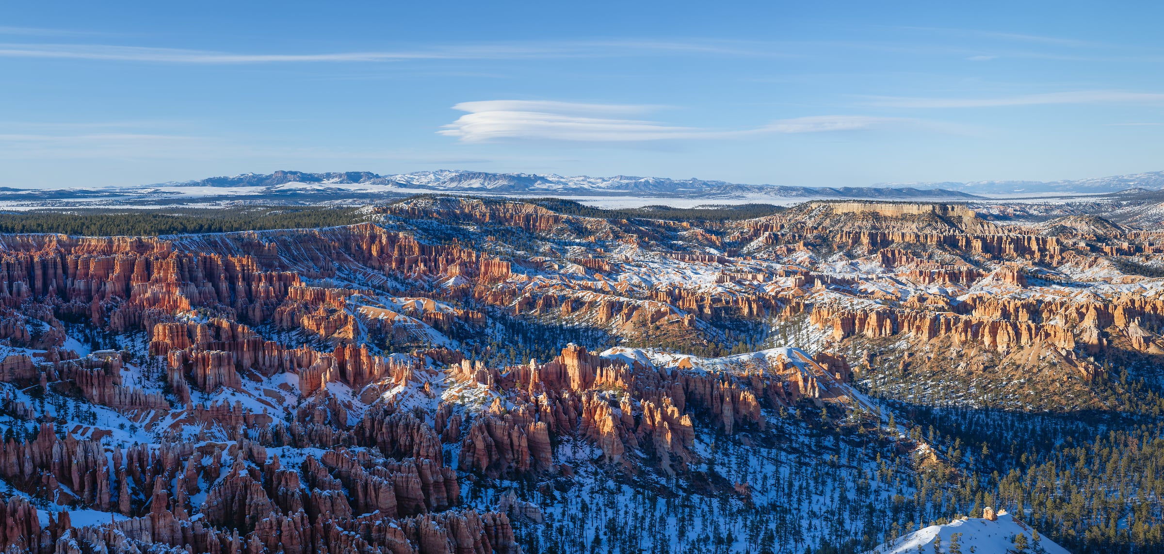 535 megapixels! A very high resolution, large-format VAST photo print of Bryce Canyon after a snowfall; landscape photograph created by Greg Probst in Bryce Canyon National Park.