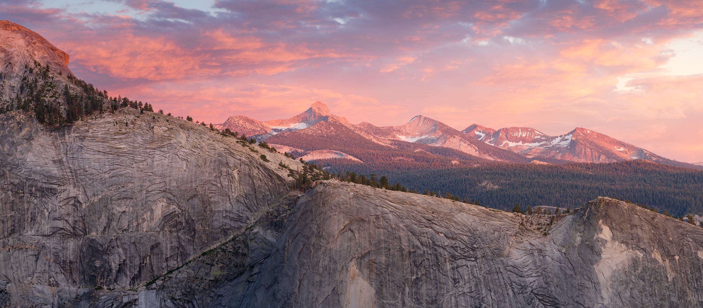 197 megapixels! A very high resolution, large-format VAST photo print of The Clark Range of mountains at sunset in Yosemite National Park; landscape photograph created by Jeff Lewis in California.