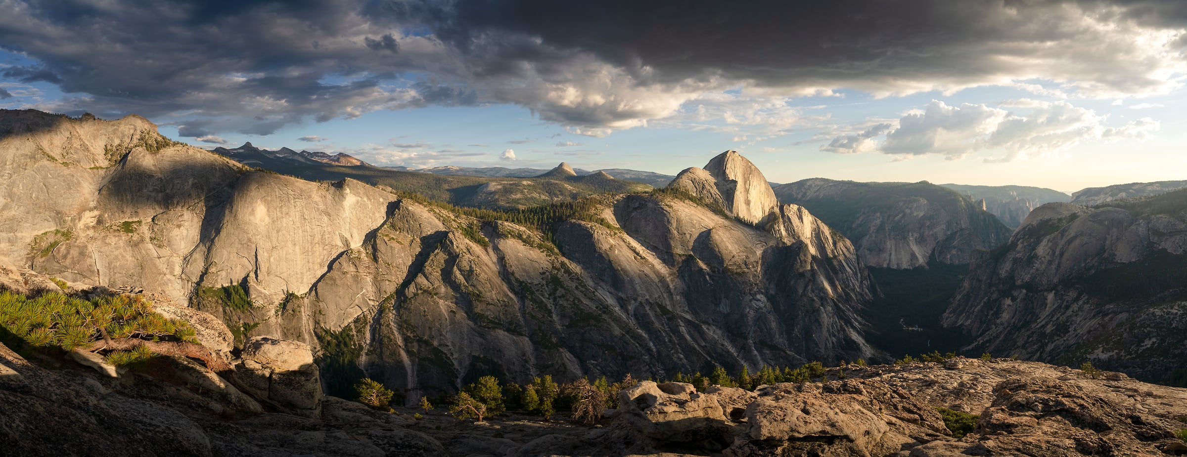 182 megapixels! A very high resolution, large-format VAST photo print of the mountains, rock walls, and cliff faces of Tenaya Canyon and Yosemite Valley at sunset; landscape photograph created by Jeff Lewis in Yosemite National Park, California.