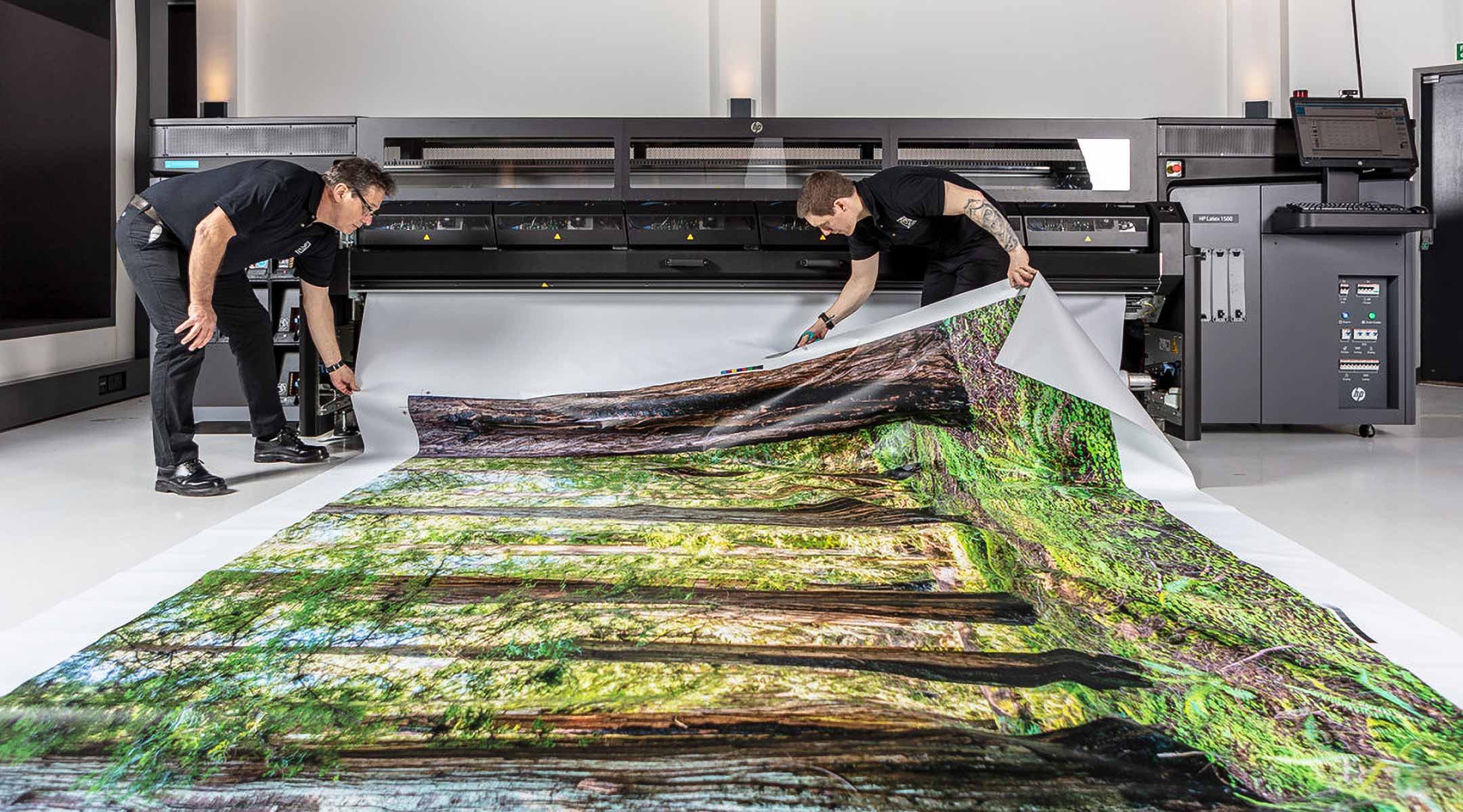 Example of an ultra-high-resolution VAST photo being used to create a large wall mural.