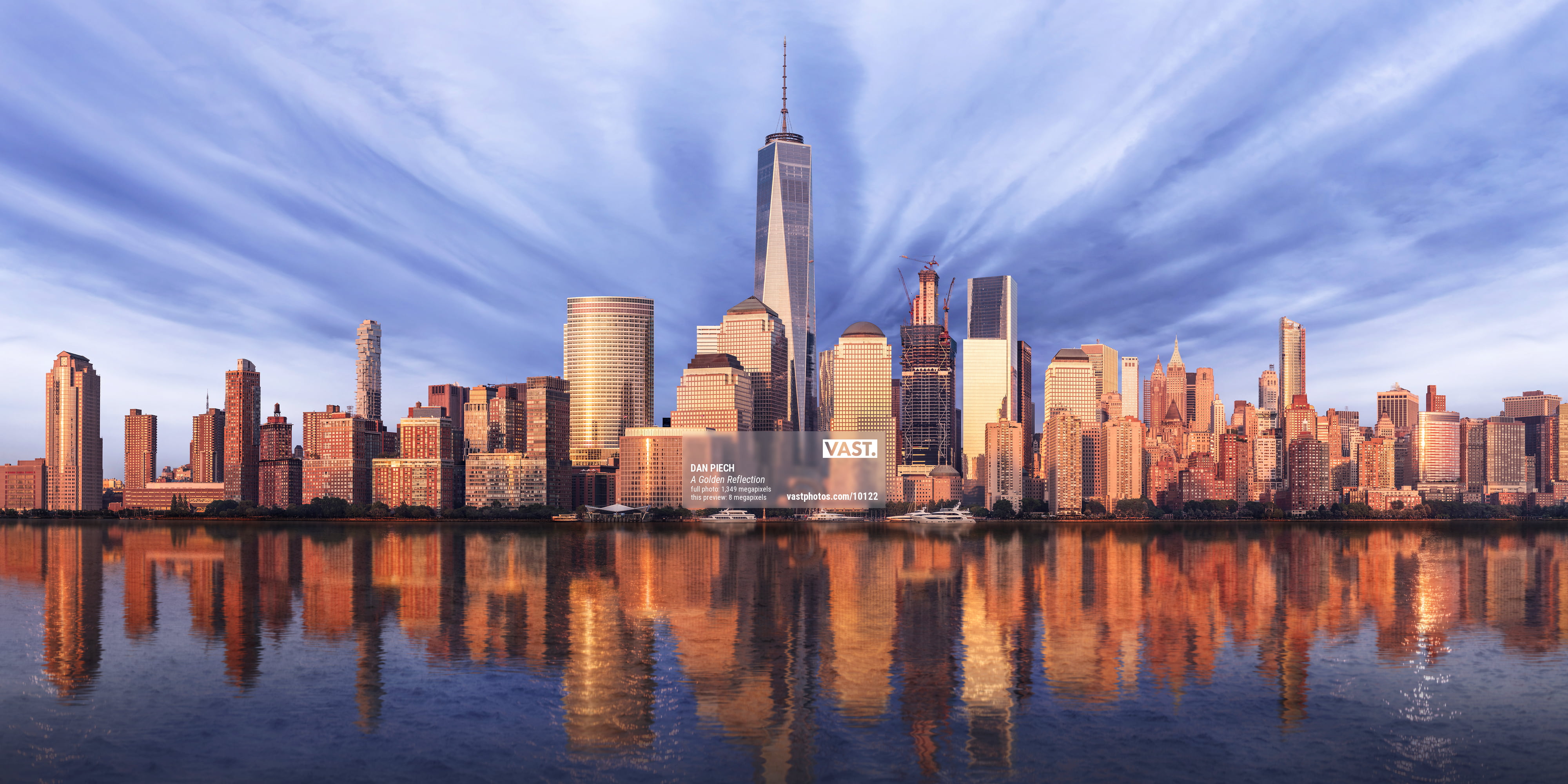 new york skyline sunset with twin towers