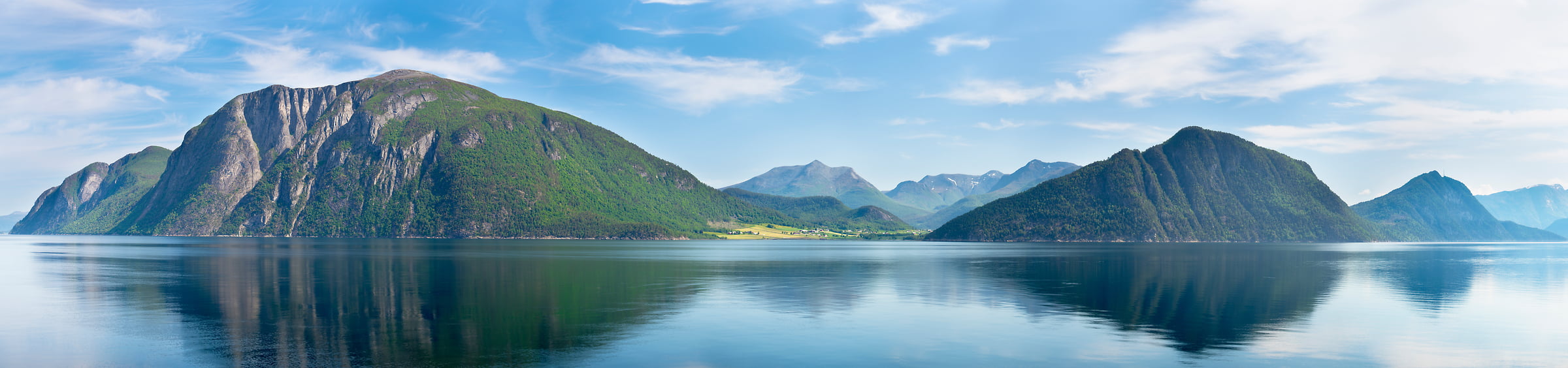 131 megapixels! A very high resolution large-format landscape photo of the fjords and mountains in Norway; VAST photo print created by Justin Katz.