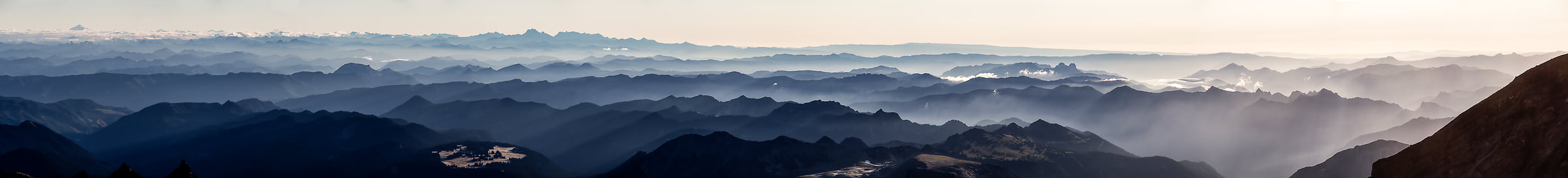 243 megapixels! A very high resolution, large-format VAST photo print of the Cascade Mountains from Mount Rainier; fine art landscape photo created by Scott Rinckenberger in Washington.