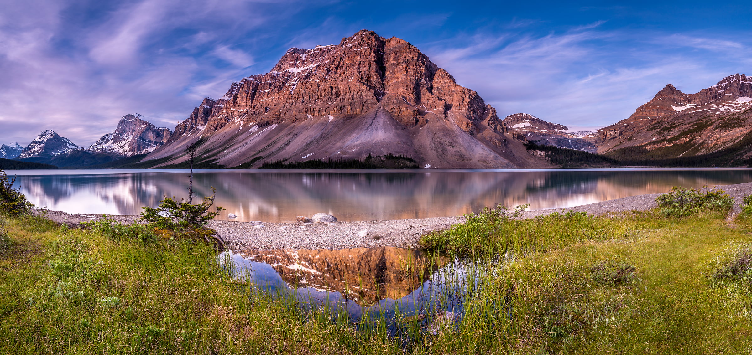94 megapixels! A very high resolution, large-format VAST photo print of Bow Lake, Banff National Park, and the Rocky Mountains; fine art landscape photo created by Tim Shields in Alberta, Canada