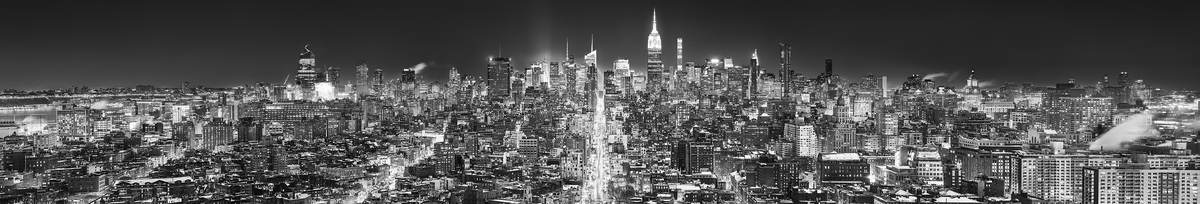 New York City landscape black and white photo - New Yorker - 24x36in.  mounted