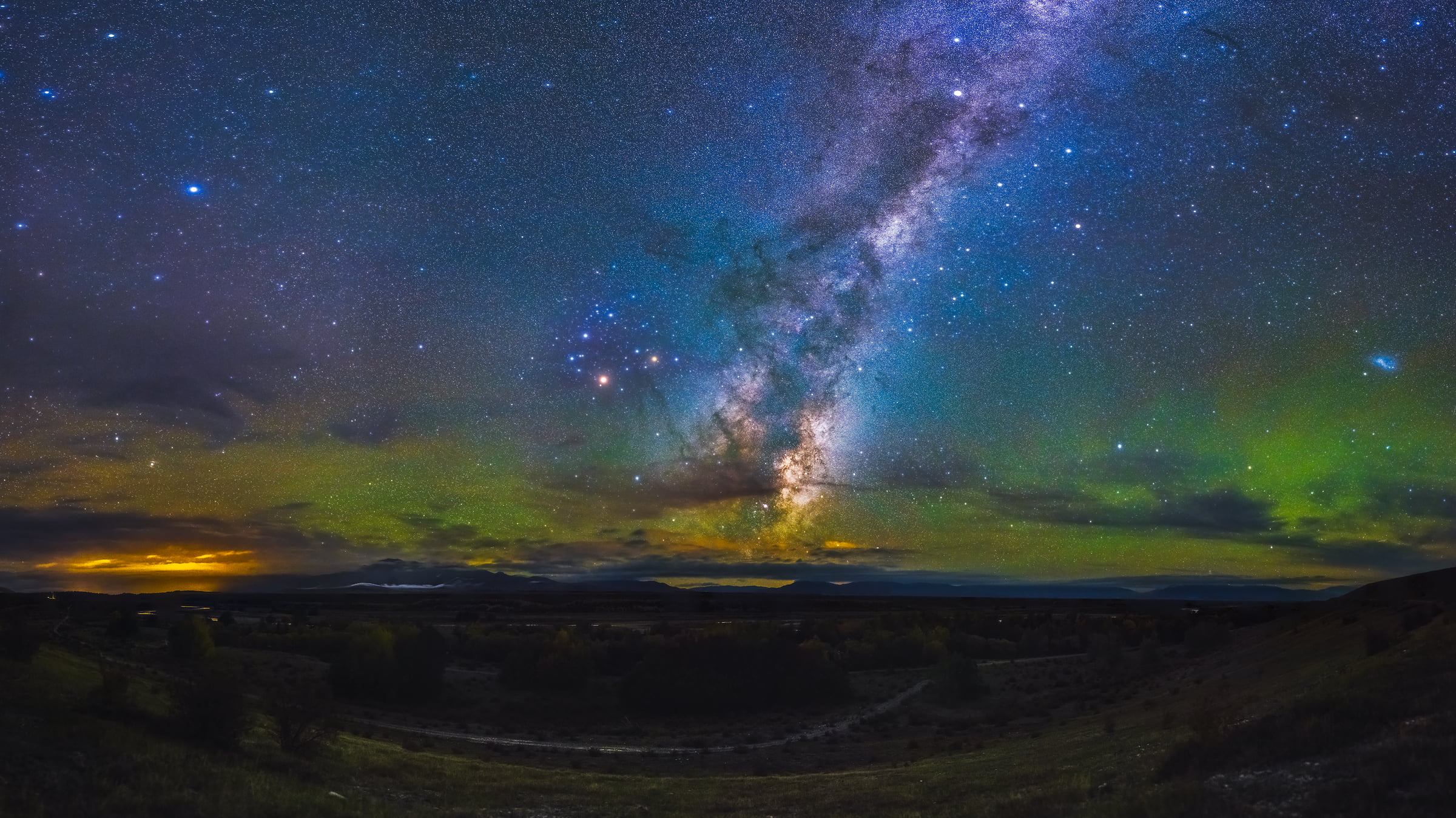 306 megapixels! A very high resolution, large-format VAST photo print of the night sky, milky way, and stars; fine art astrophotography landscape photo created by Paul Wilson in New Zealand.
