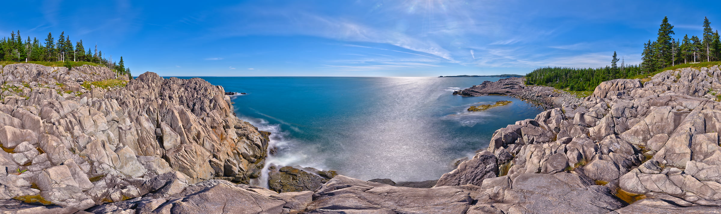 433 megapixels! A very high resolution, large-format VAST photo of the Bold Coast of Maine in New England; fine art landscape panorama photograph created by Aaron Priest in Cutler, Maine.