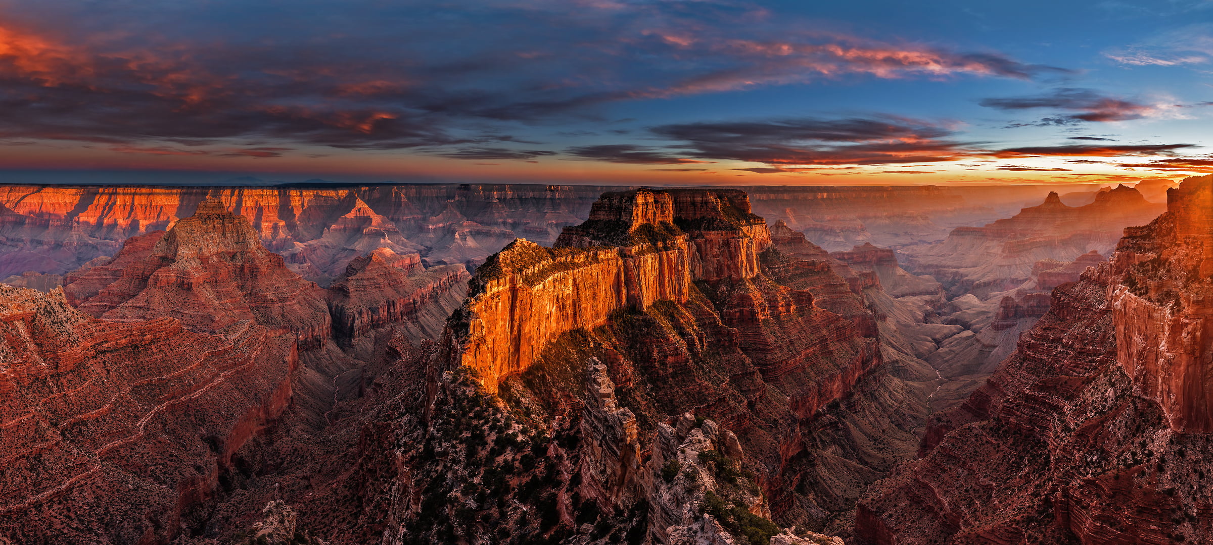 508 megapixels! A very high resolution, large-format VAST photo print of the Grand Canyon at sunset; fine art landscape photo created by Chris Collacott in Grand Canyon National Park, Arizona