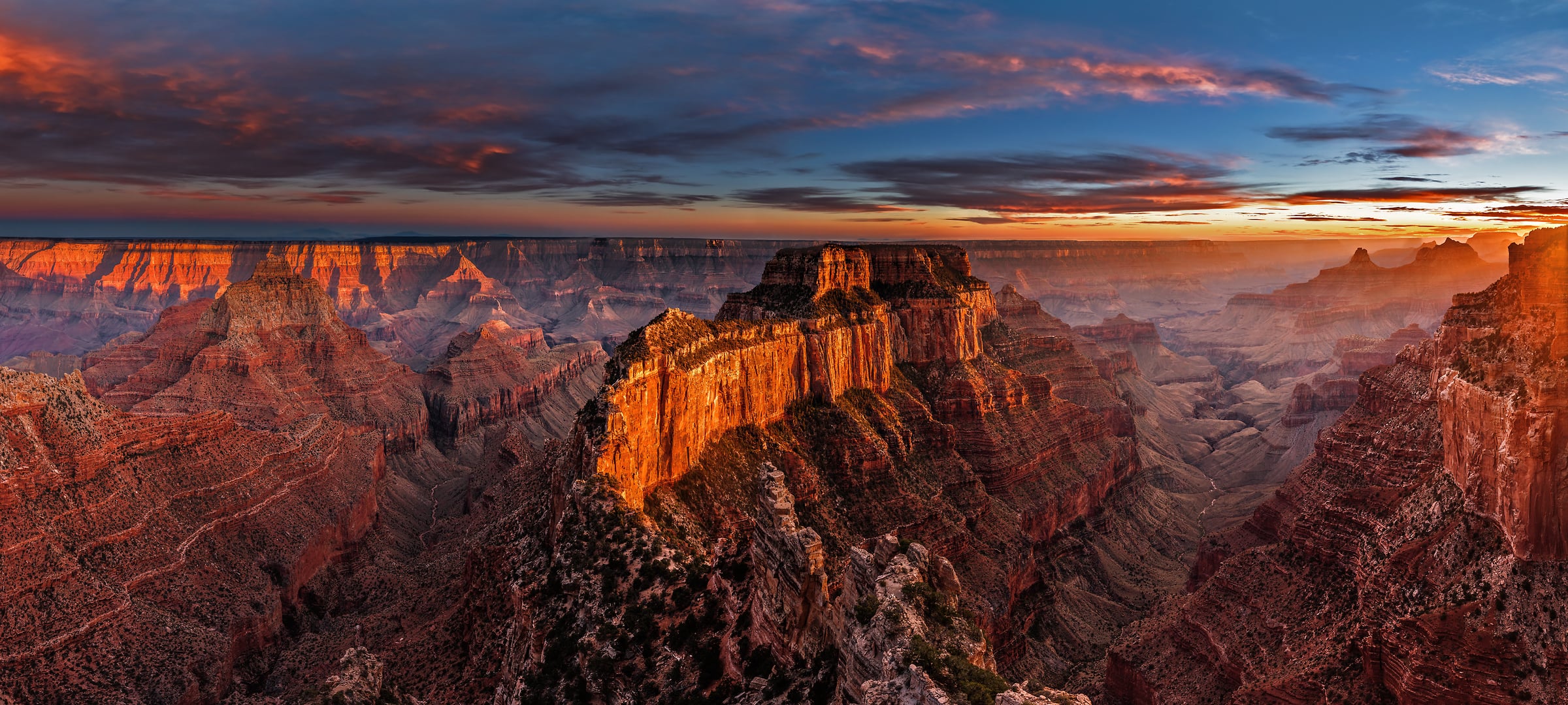 508 megapixels! A very high resolution, large-format VAST photo print of the Grand Canyon at sunset; fine art landscape photo created by Chris Collacott in Grand Canyon National Park, Arizona.