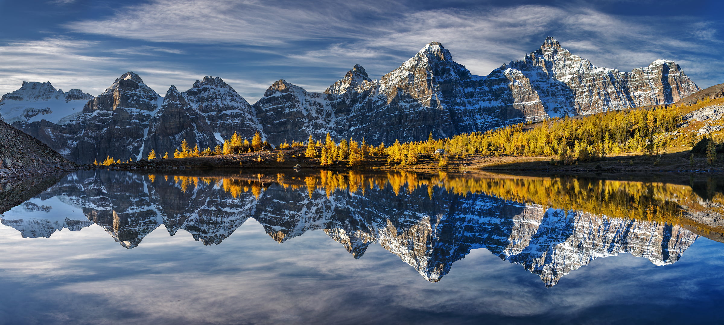 Wallpaper forest, light, mountains, lake, morning, Canada, Albert