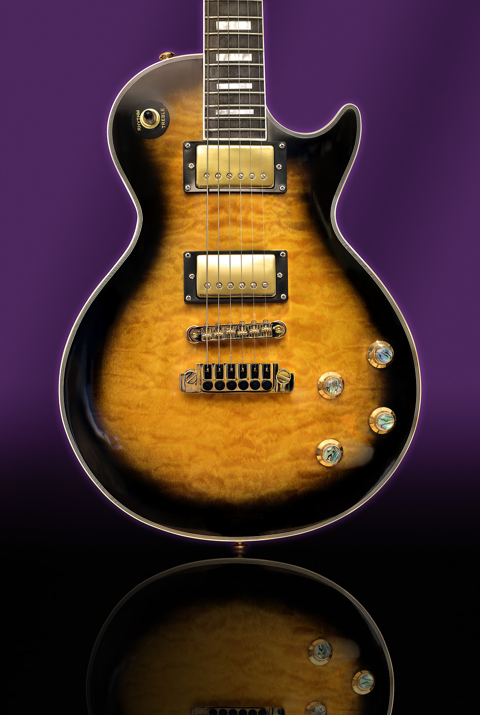 238 megapixels! A very high resolution artistic photograph of a Gibson Les Paul guitar; VAST photo created by Phil Crawshay