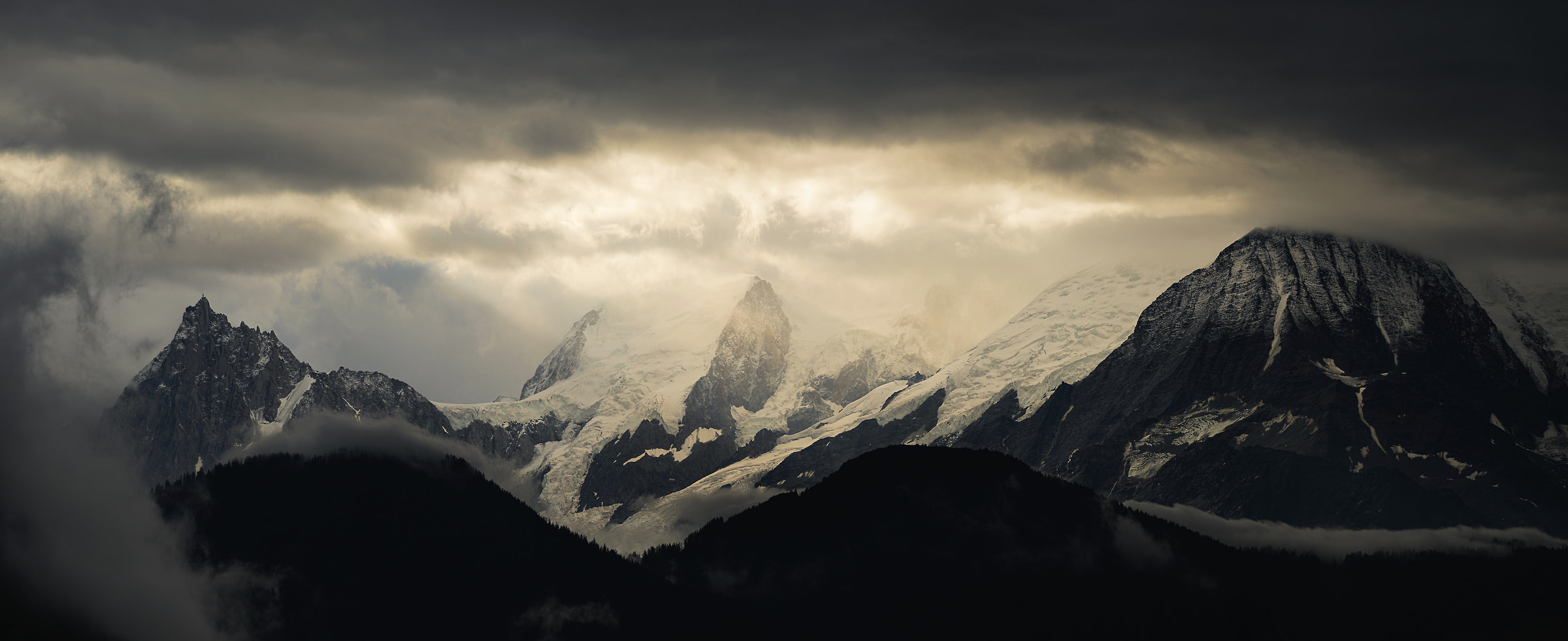 166 megapixels! A very high resolution, large-format VAST photo print of a mountain scene with a moody atmosphere; landscape photograph created by Alexandre Deschaumes.