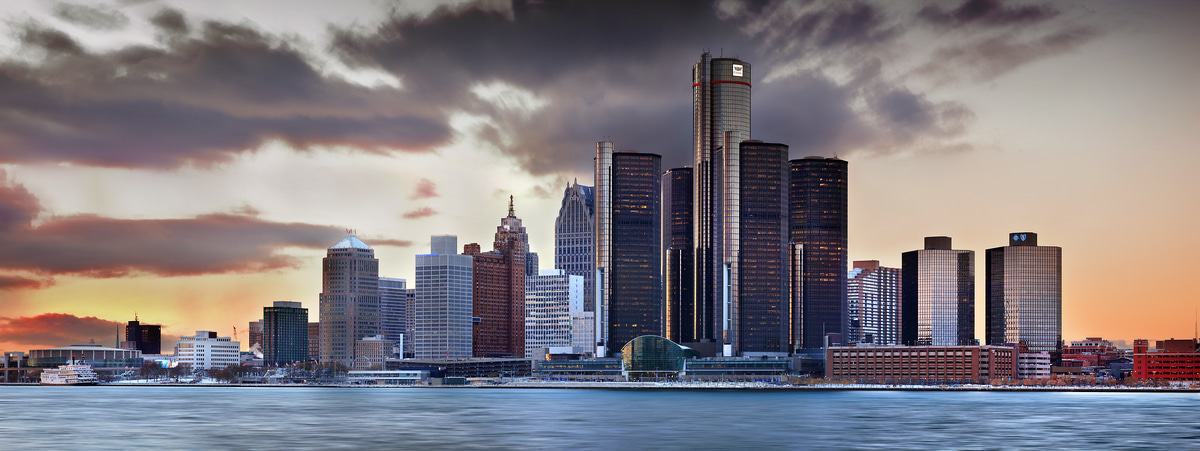 445 megapixels! A very high resolution, large-format VAST photo print of Windsor Ontario at sunset; cityscape photograph created by Phil Crawshay in Windsor,Ontario.