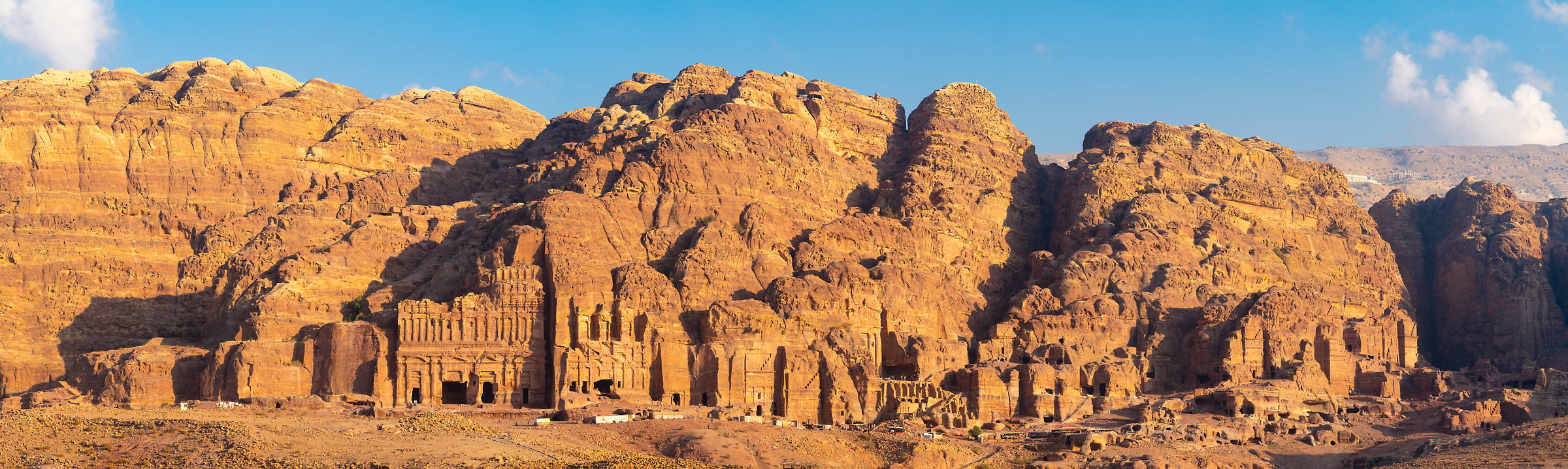 484 megapixels! A very high resolution, large-format VAST photo print of the tombs in Petra, Jordan; panorama photograph created by Greg Probst in Petra, Jordan.