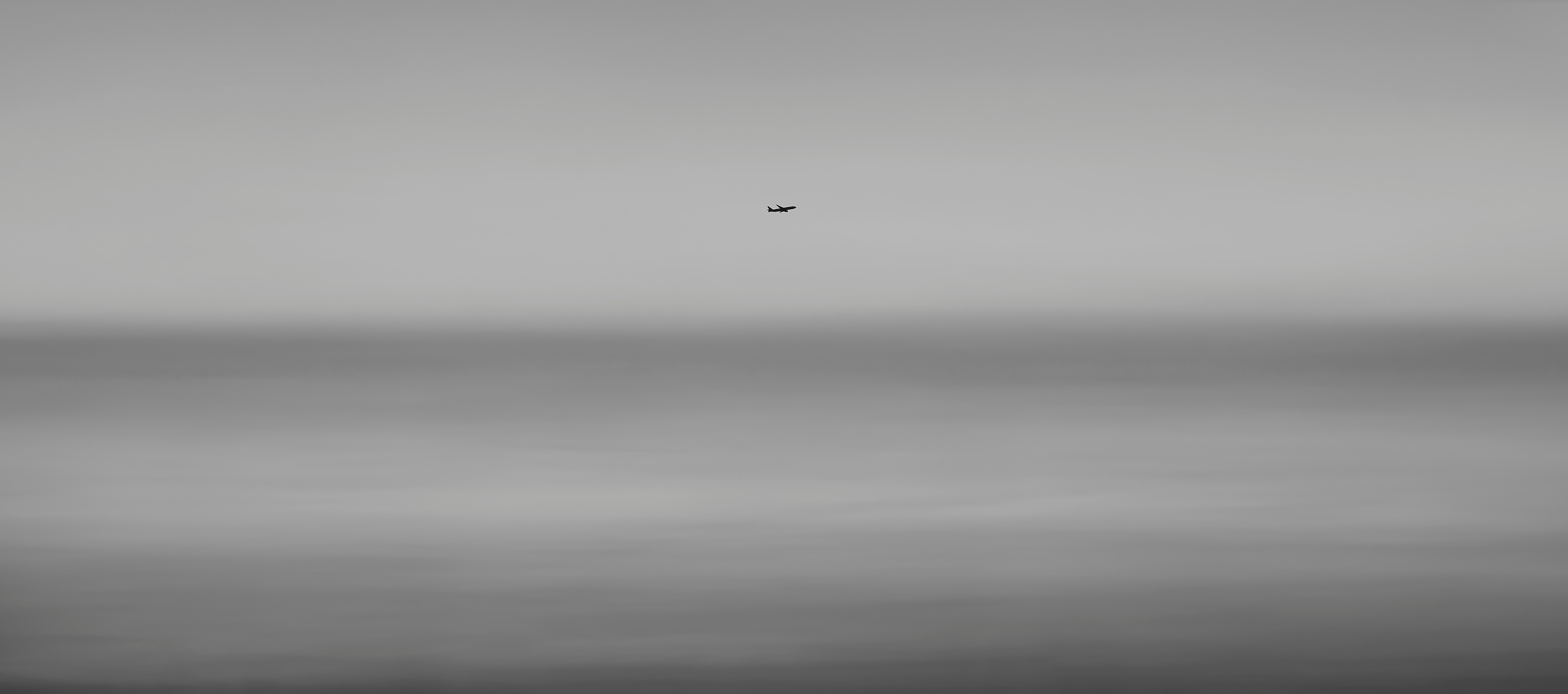 452 megapixels! A very high resolution, black & white VAST photo print of an airplane; fine art photograph created by Dan Piech in New York City