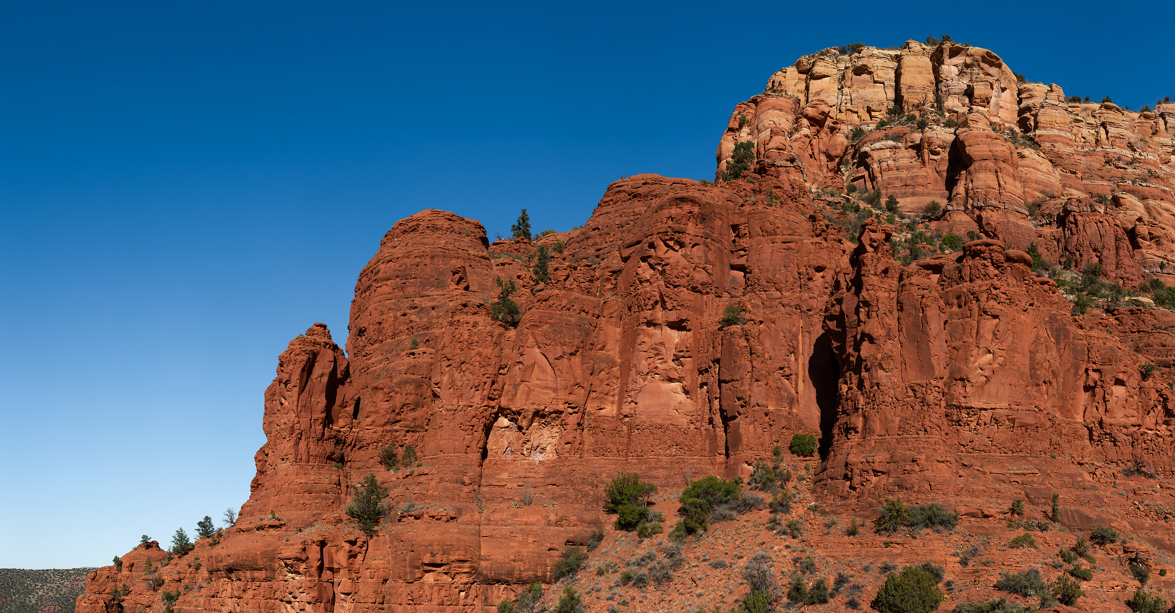 2,125 megapixels! A very high resolution, large-format VAST photo print of a red rock wall; landscape photograph created by Jim Tarpo in Sedona, Arizona.