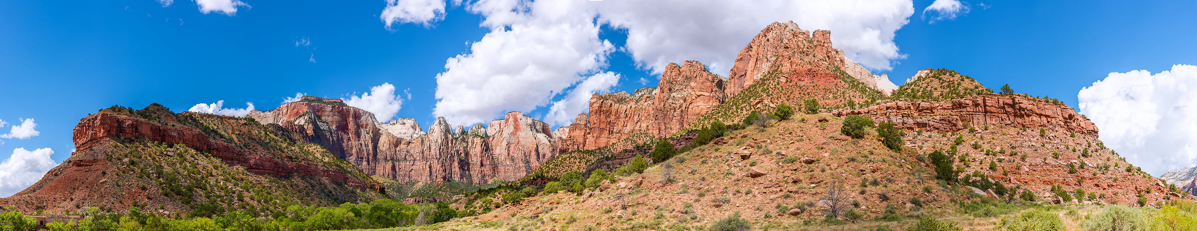 527 megapixels! A very high resolution, large-format VAST photo print of Zion National Park; panorama photograph created by Jim Tarpo in Human History Museum, Zion National Park, Utah.
