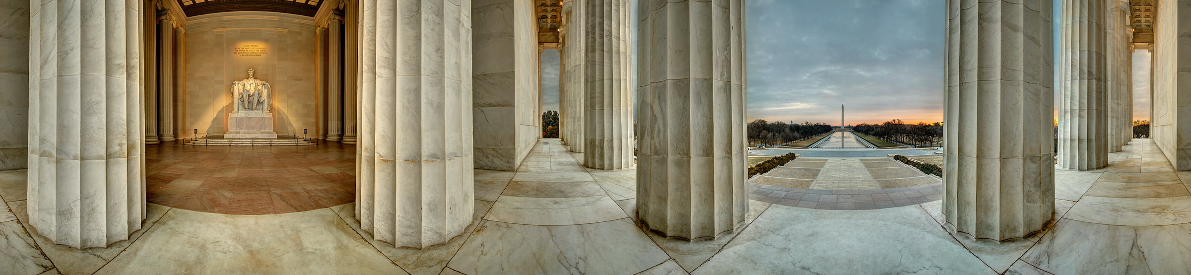 223 megapixels! A very high resolution, large-format VAST photo print of the washington DC monuments; panorama photograph created by Tim Lo Monaco in Lincoln Memorial, Washington, D.C.