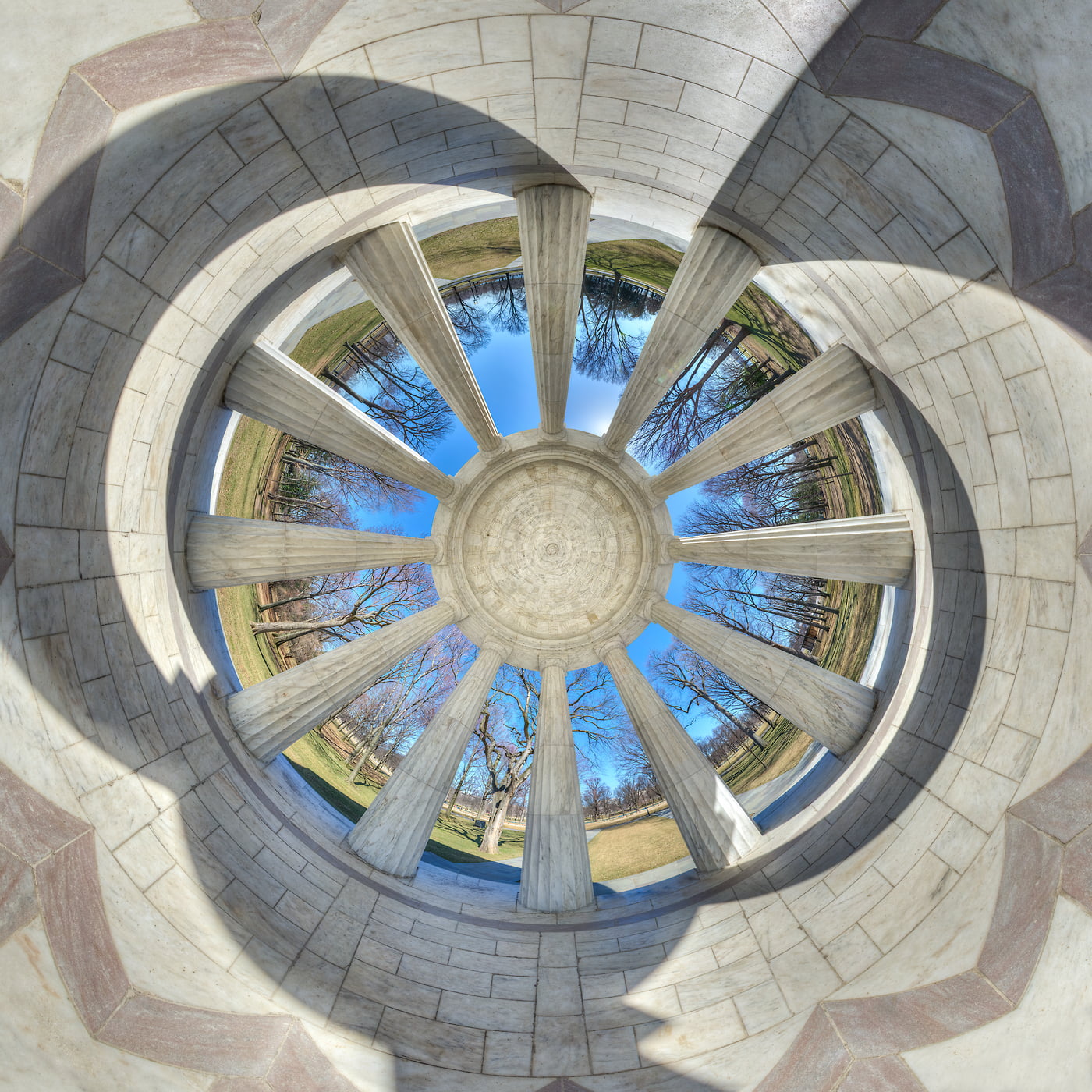 1,630 megapixels! A very high resolution, abstract photo print of a Washington DC monument; photograph created by Tim Lo Monaco in D.C. War Memorial, National Mall, Washington, D.C.