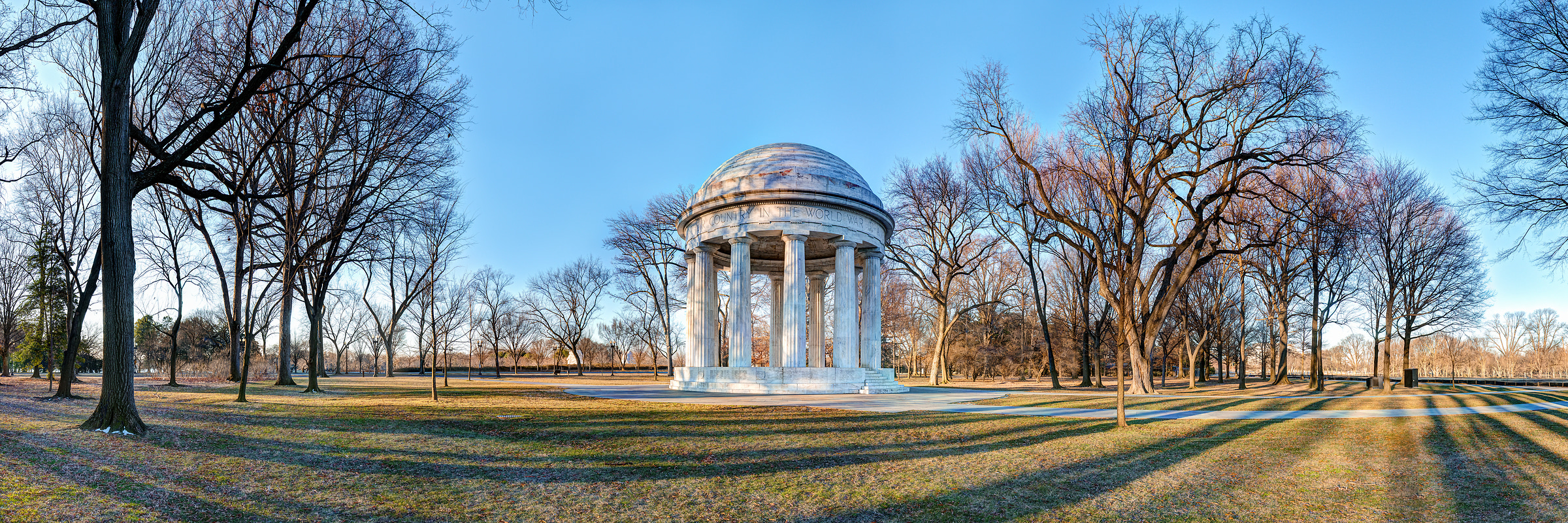 276 megapixels! A very high resolution, large-format VAST photo print of the Washington D.C. War Memorial; panorama photograph created by Tim Lo Monaco in D.C. War Memorial, National Mall, Washington, D.C.
