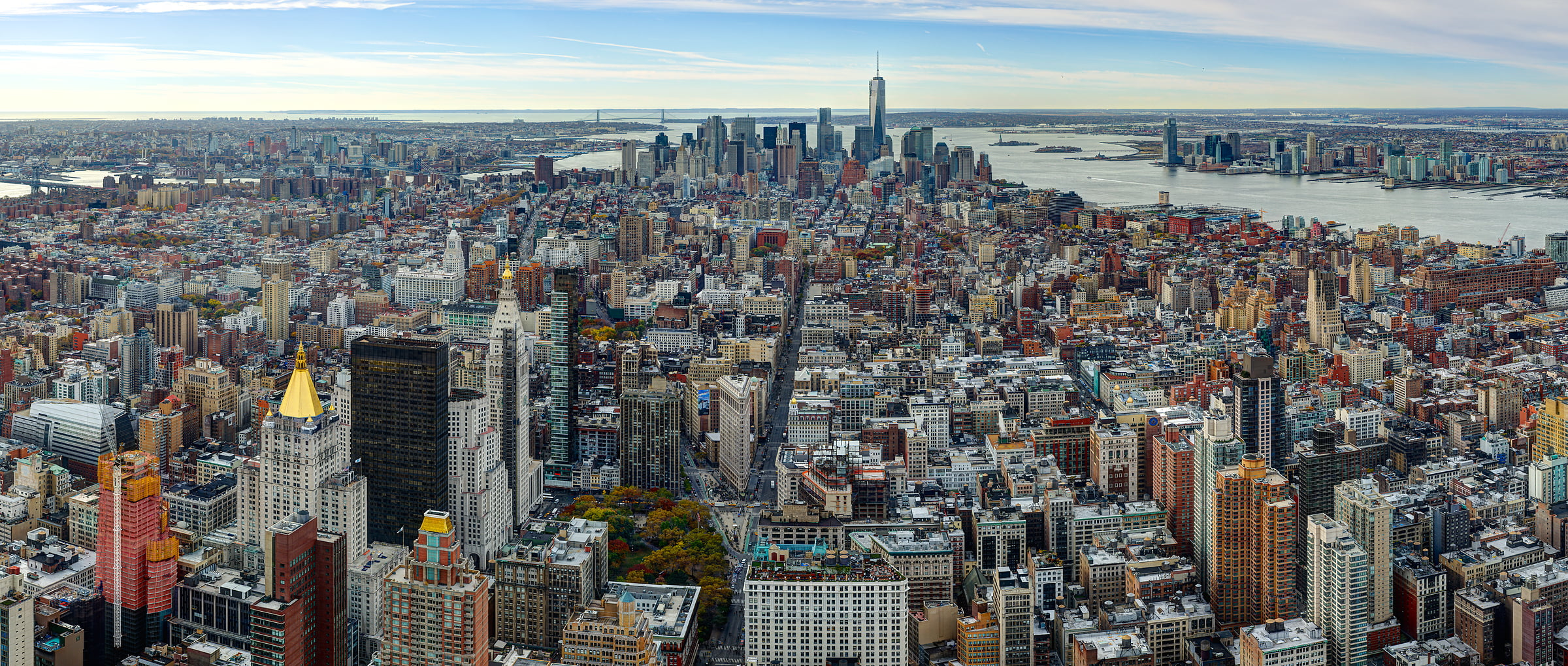 294 megapixels! A very high resolution, large-format VAST photo print of the view from the Empire State Building; aerial cityscape photograph created by Tim Lo Monaco at the Empire State Building in Manhattan, New York, New York