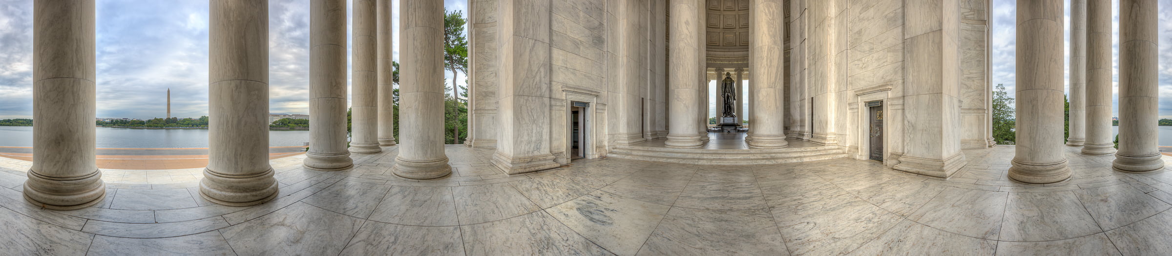 215 megapixels! A very high resolution, large-format VAST photo print of the Jefferson Memorial; panorama photograph created by Tim Lo Monaco in Thomas Jefferson Memorial, National Mall, Washington, D.C.