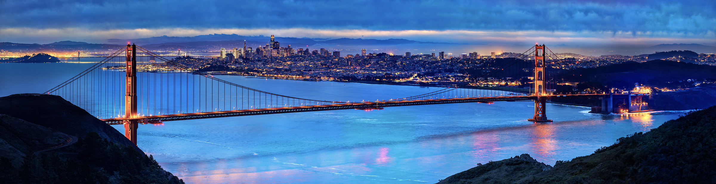 1,544 megapixels! A very high resolution, large-format VAST photo print of the Golden Gate Bridge and San Francisco; cityscape photograph created by Nicholas Gonzales in Marin Headlands, Sausalito, California.