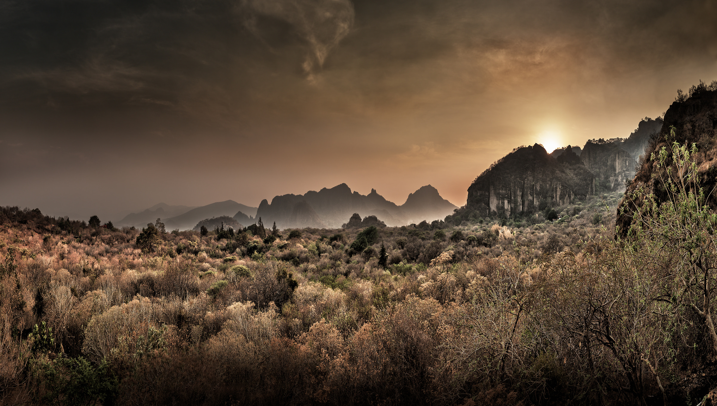 436 megapixels! A very high resolution, large-format VAST photo print of a Mexico landscape; photograph created by Peter Rodger in Tapoztlán, Mexico.