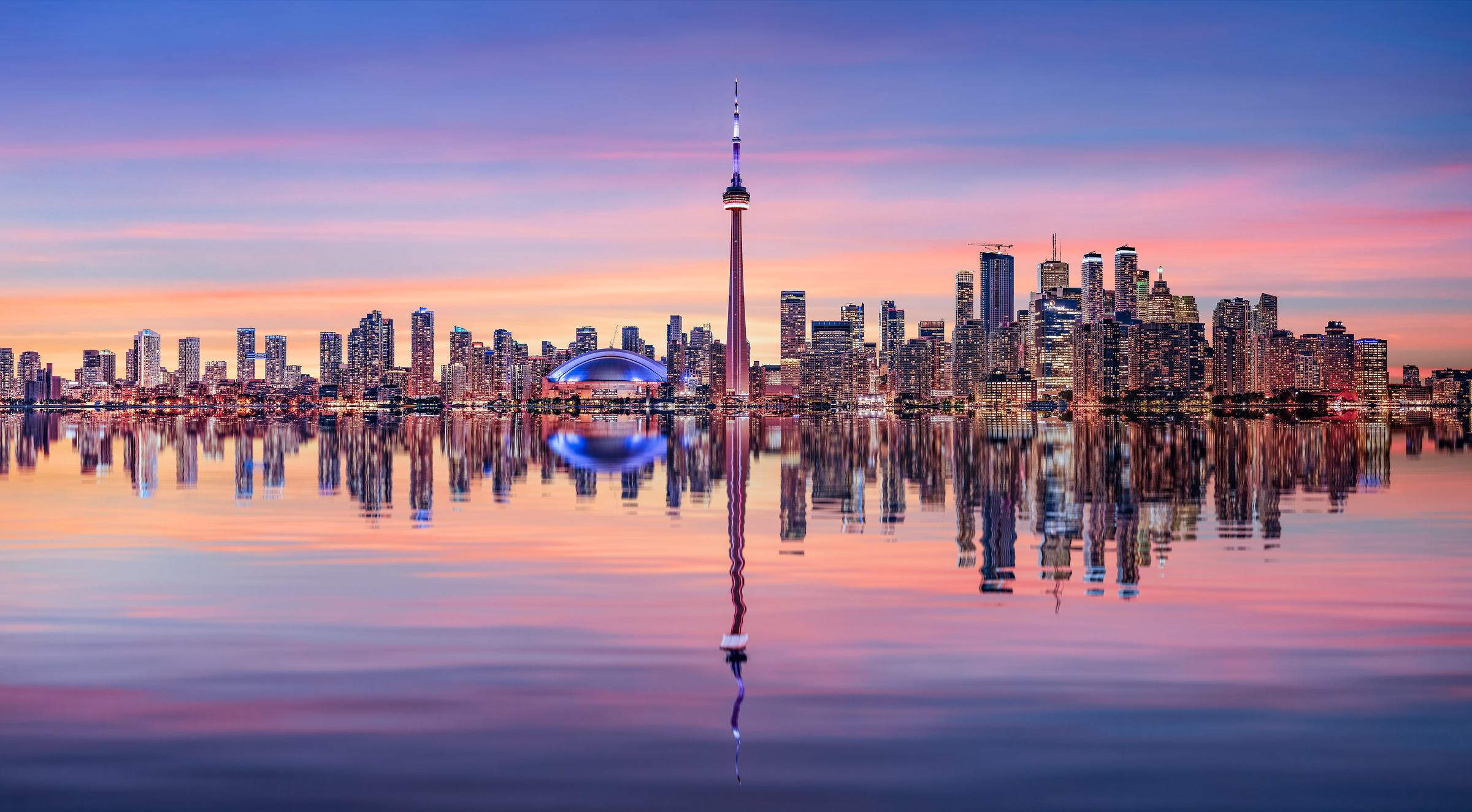 536 megapixels! A very high resolution, large-format VAST photo print of the Toronto skyline at sunset; cityscape photograph created by Chris Collacott in Toronto, Ontario, Canada