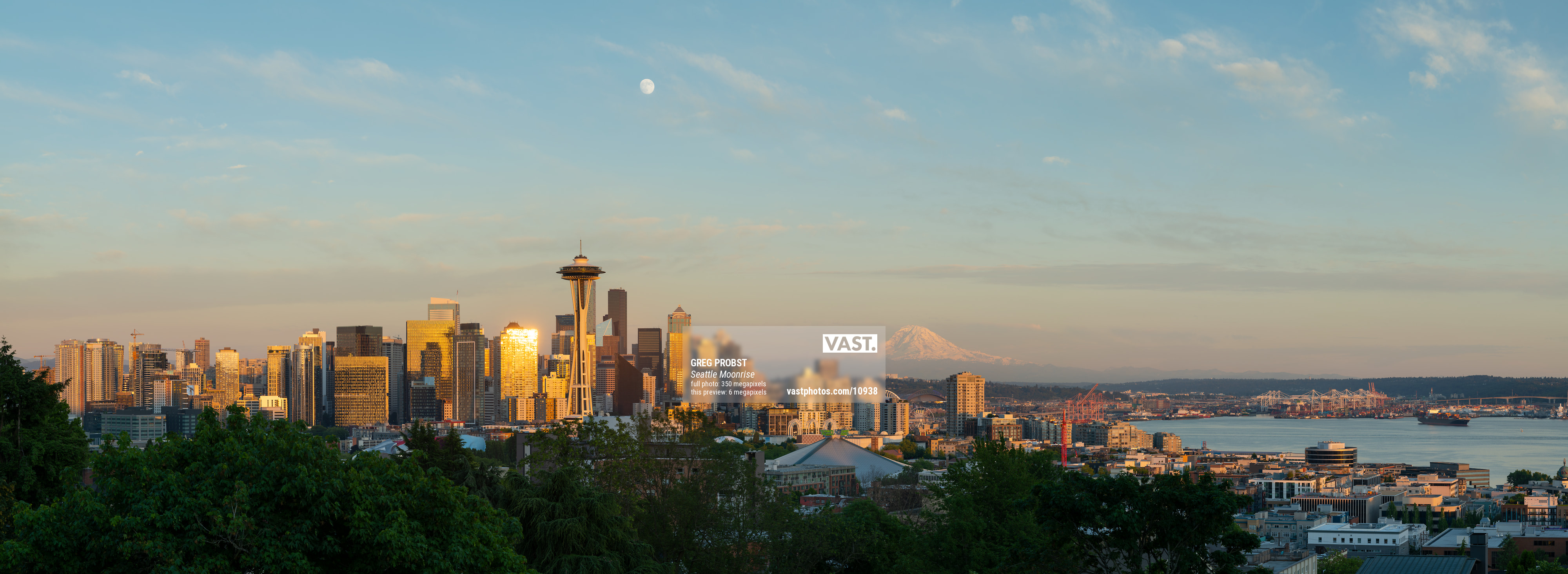 Photos of the Seattle skyline with Mt. Rainier- VAST