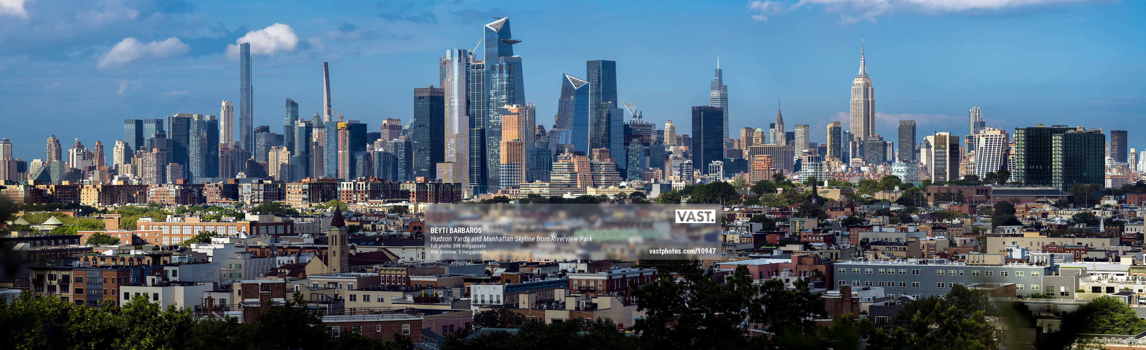 Tribute in Light Panoramic View with Lower Manhattan from New Jersey | Large Stretched Canvas, Black Floating Frame Wall Art Print | Great Big Canvas