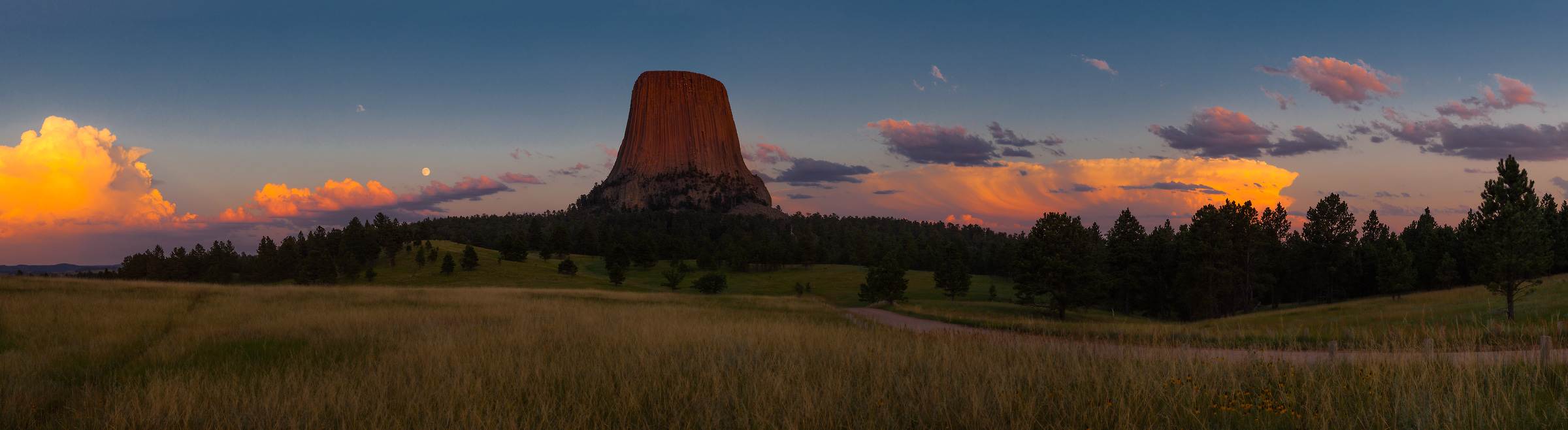 108 megapixels! A very high resolution, large-format VAST photo print of a Wyoming panorama with Devils Tower; landscape photograph created by Phillip Noll in Devils Tower National Monument, Wyoming.